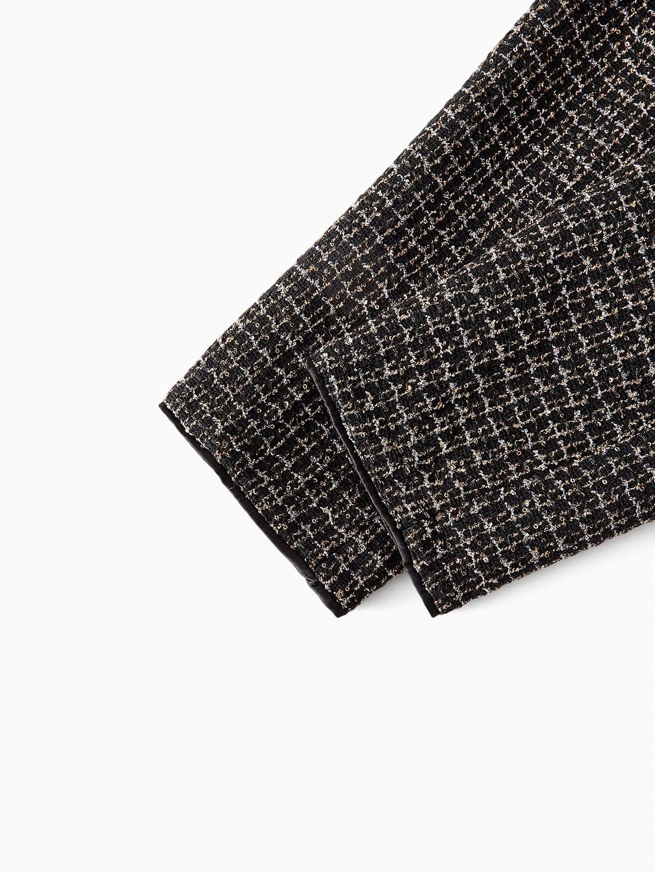 PREMIUM CHRISTMAS PLUS SIZE CHIC LONG SLEEVE TWEED PATCHWORK PLEATED MINI DRESS AUTUMNWINTER