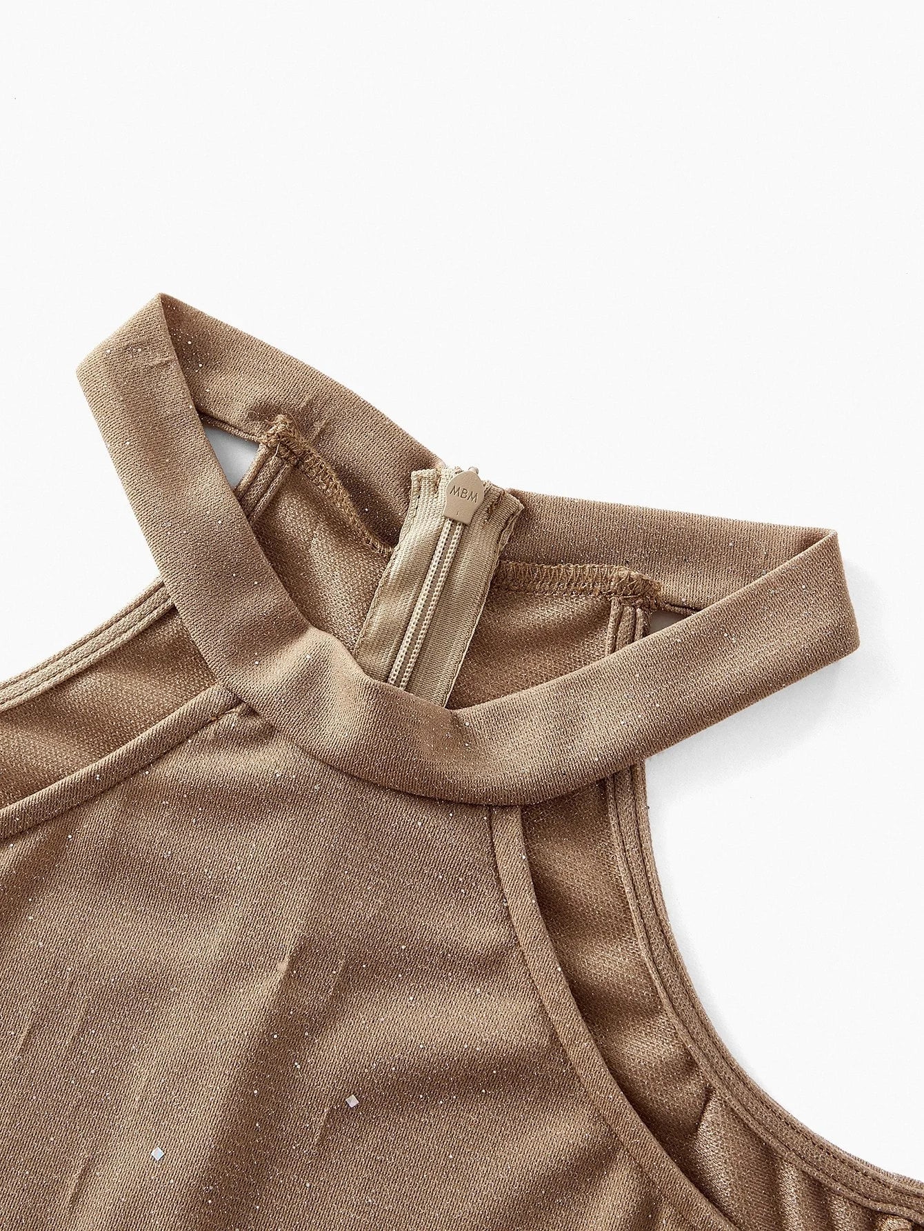 PREMIUM COLD SHOULDER CONTRAST GUIPURE LACE FRINGE HEM DRESS