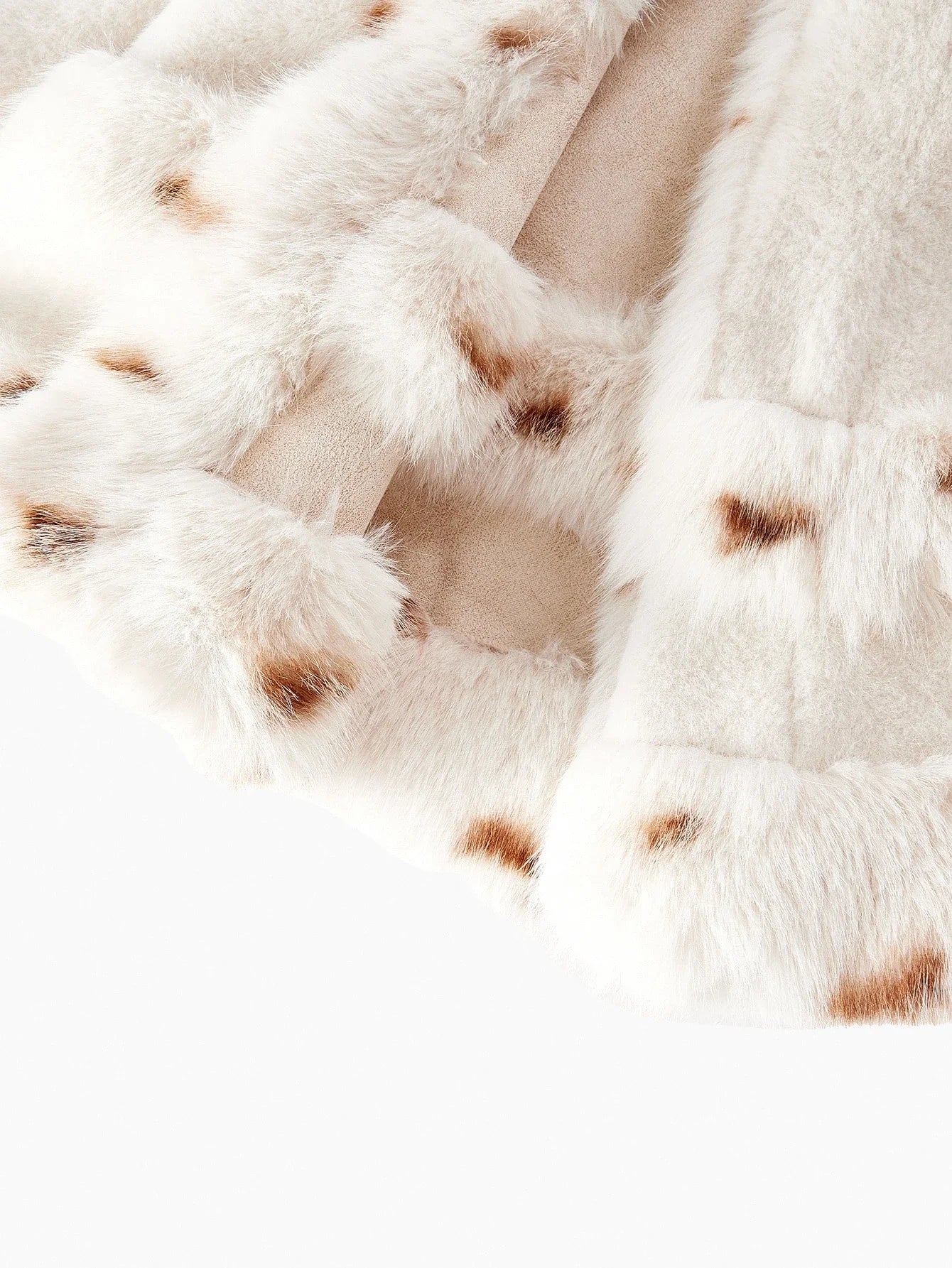 PREMIUM COLORBLOCK BELTED FAUX FUR COAT