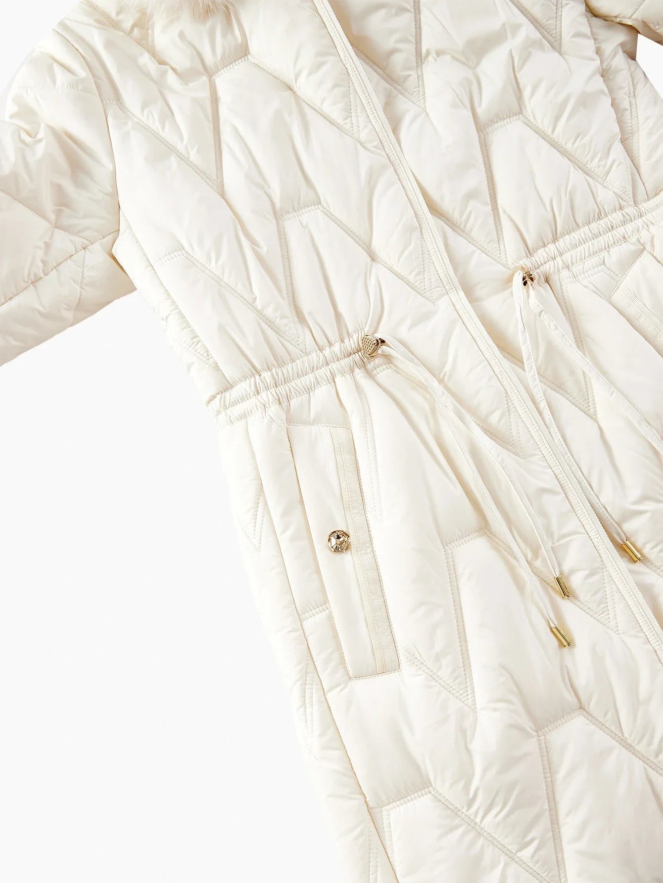 PREMIUM COLORBLOCK BELTED FAUX FUR COAT