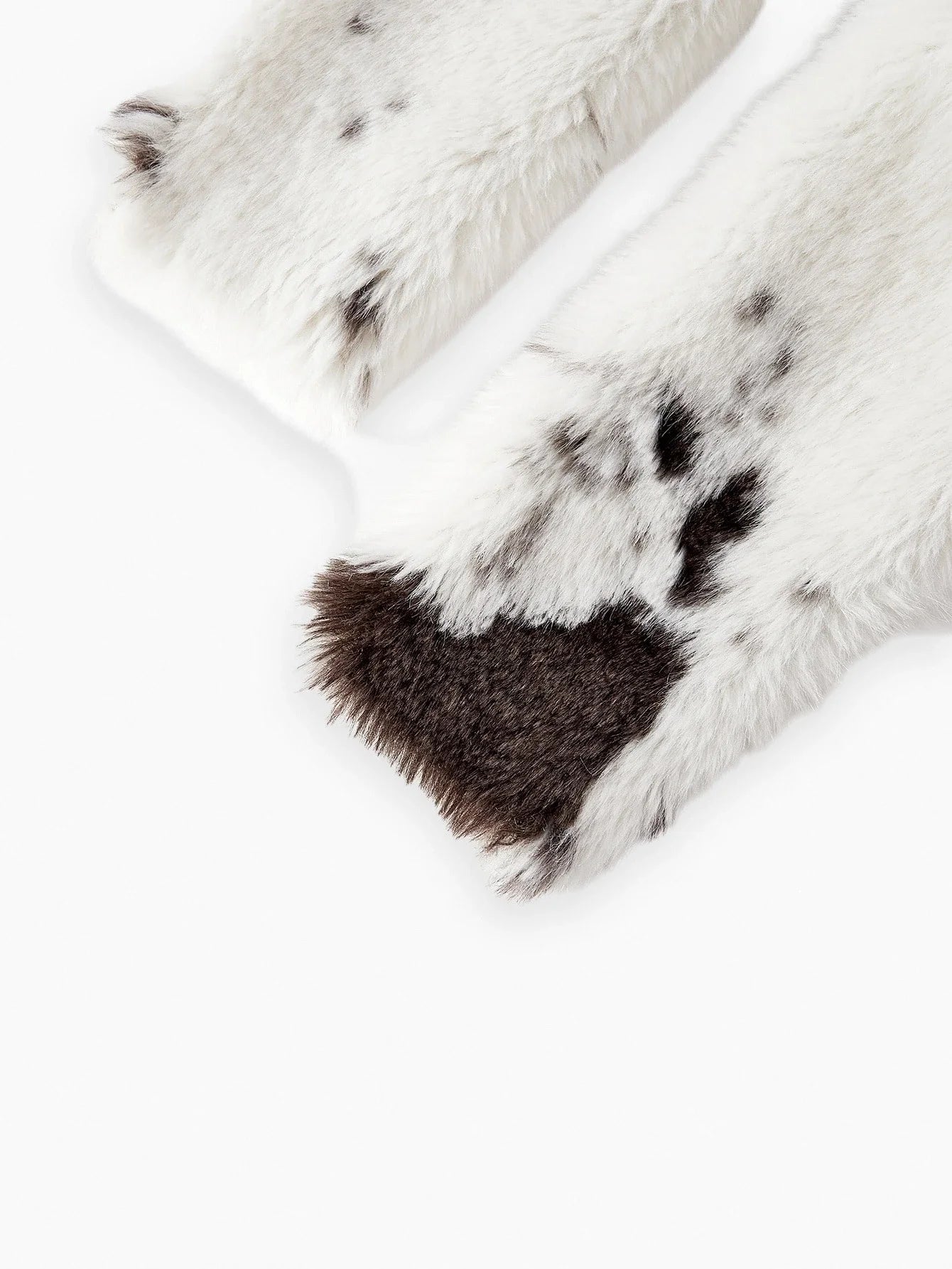 PREMIUM COLORBLOCK BUTTON UP FAUX FUR COAT