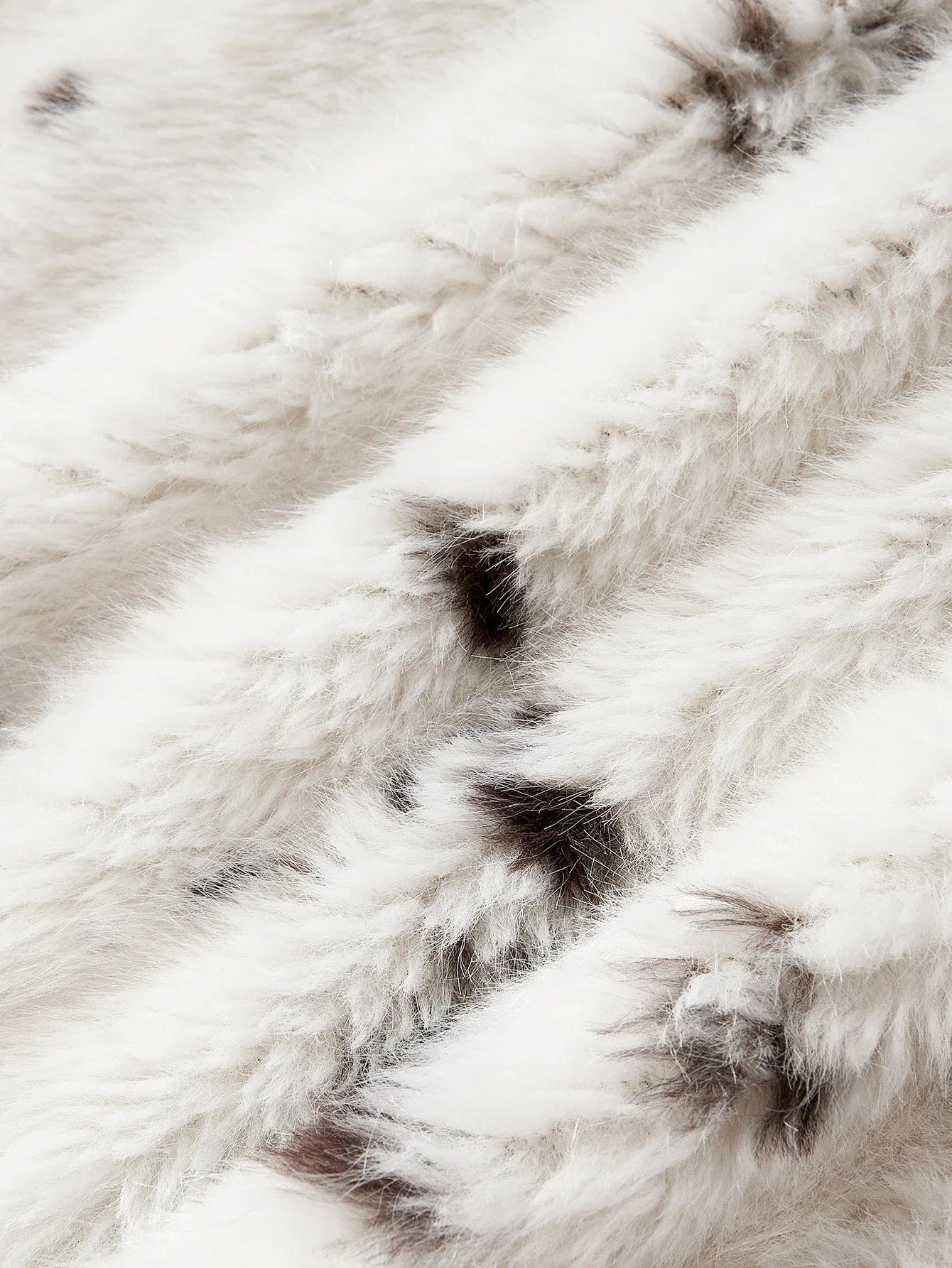 PREMIUM COLORBLOCK BUTTON UP FAUX FUR COAT