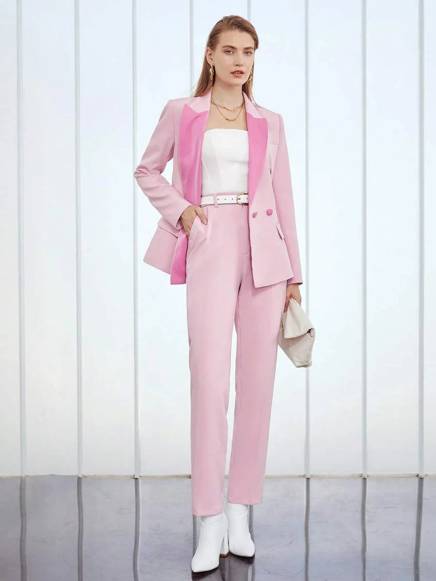 PREMIUM COLORBLOCK LAPEL BLAZER