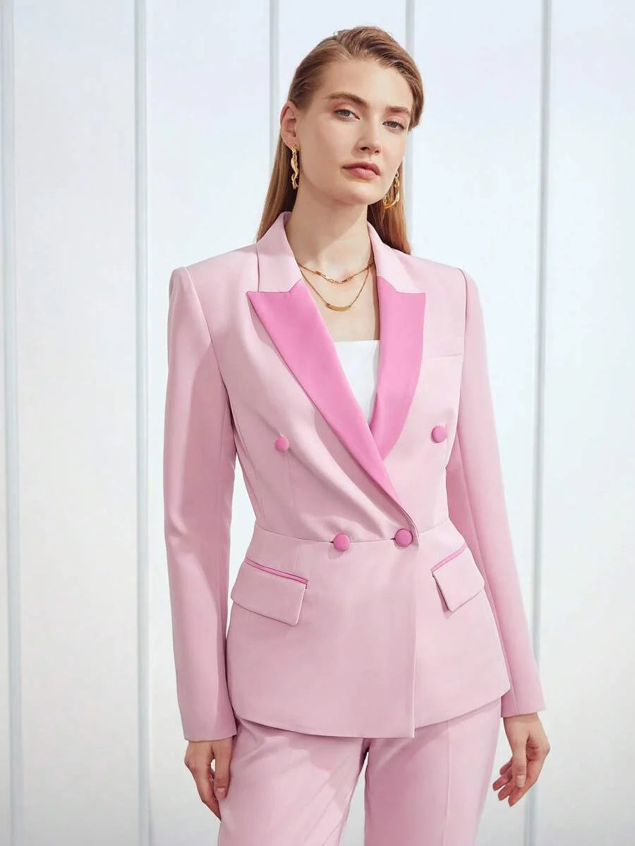 PREMIUM COLORBLOCK LAPEL BLAZER