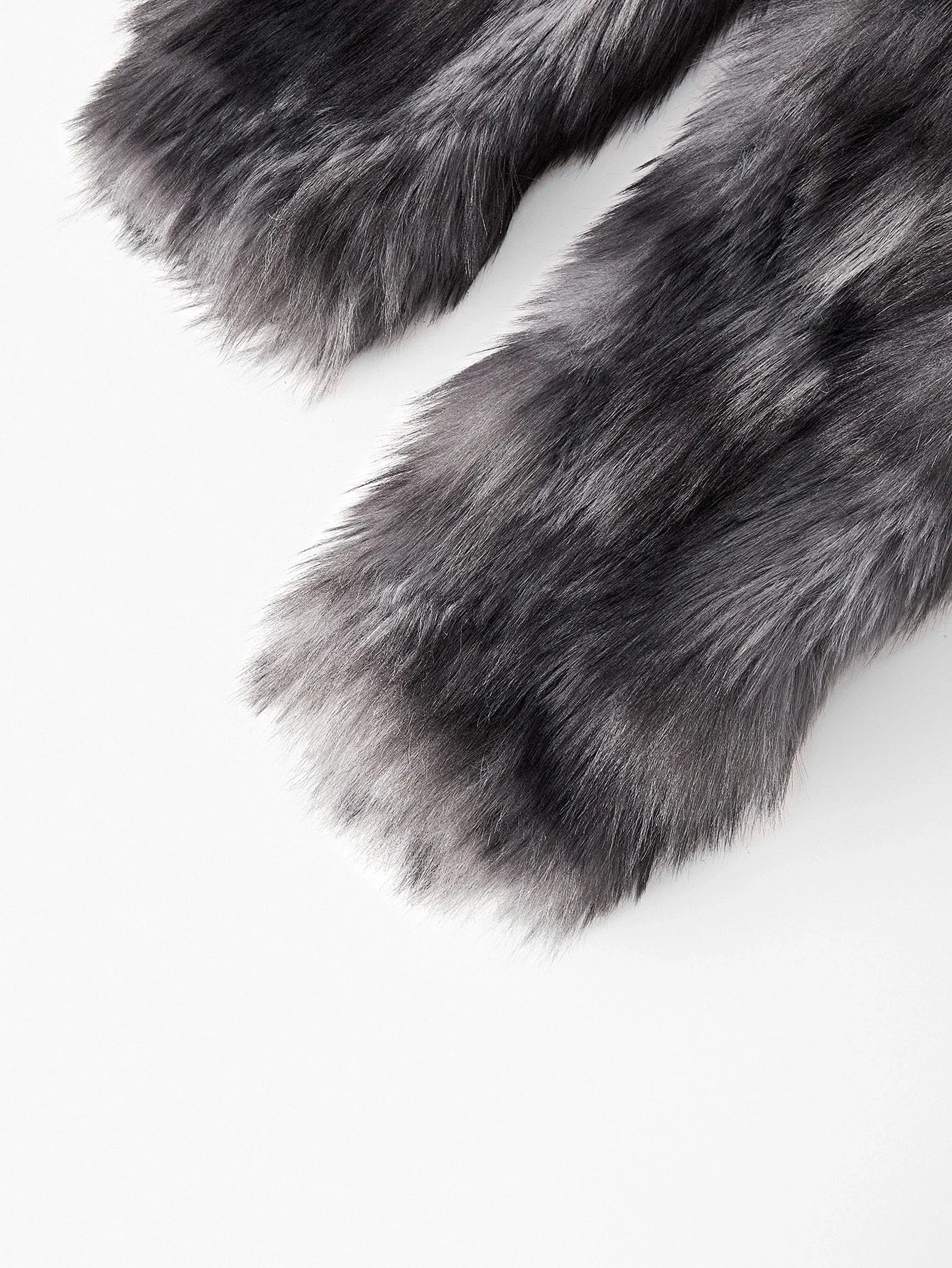 PREMIUM COLORBLOCK LONG SLEEVE FAUX FUR COAT