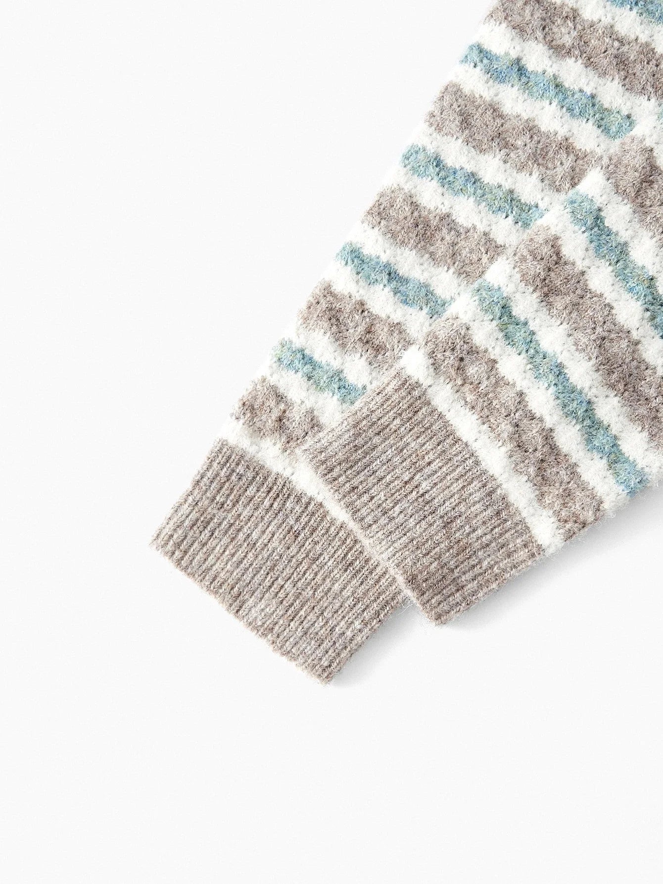 PREMIUM COLORBLOCK STRIPED PATTERN BUTTON UP TOP amp SKIRT SWEATER COORD