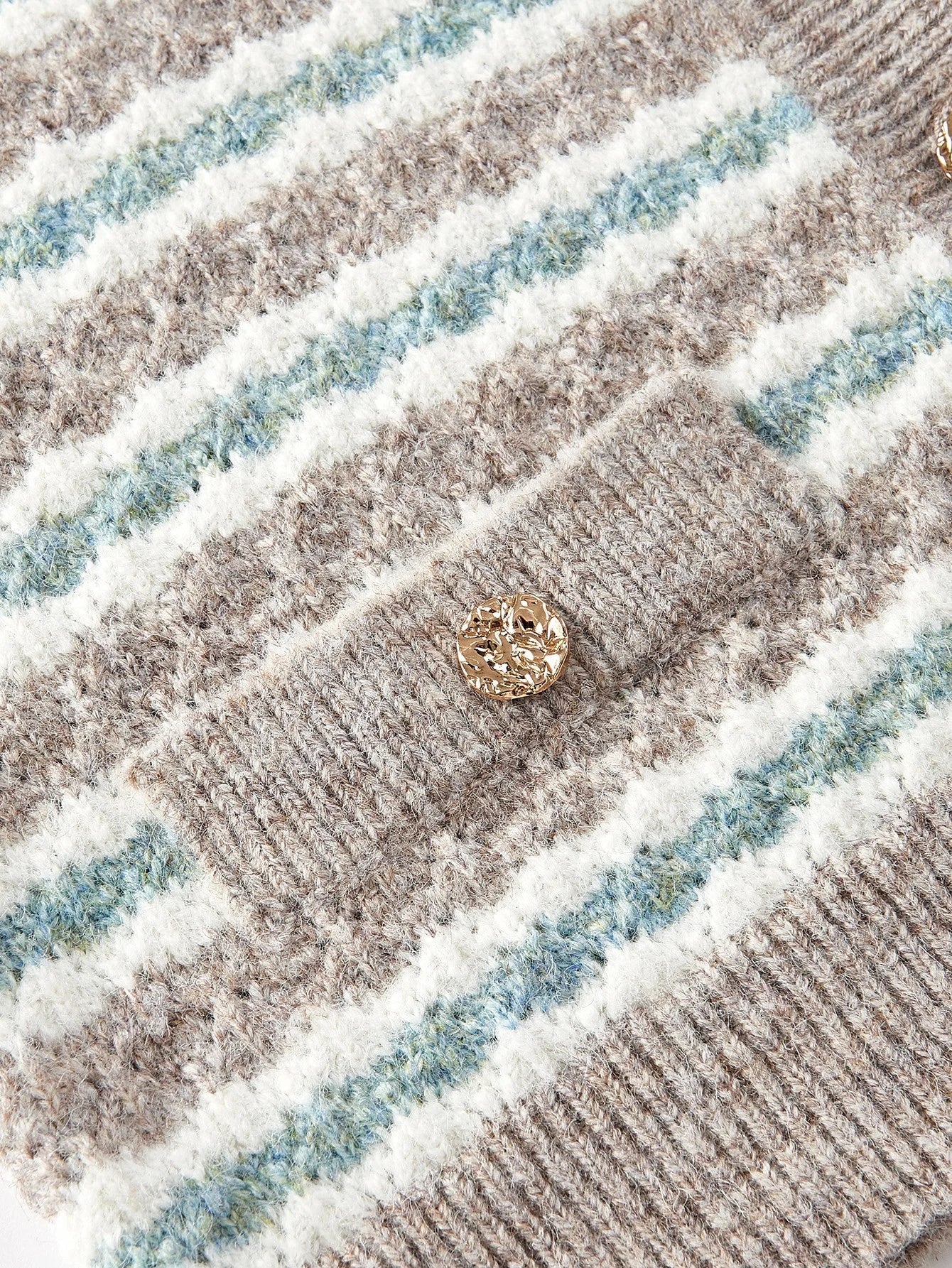 PREMIUM COLORBLOCK STRIPED PATTERN BUTTON UP TOP amp SKIRT SWEATER COORD