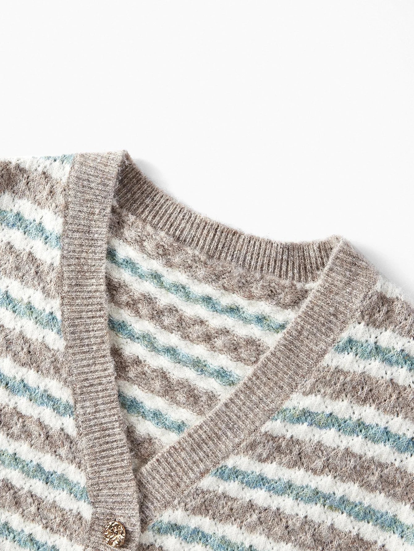 PREMIUM COLORBLOCK STRIPED PATTERN BUTTON UP TOP amp SKIRT SWEATER COORD