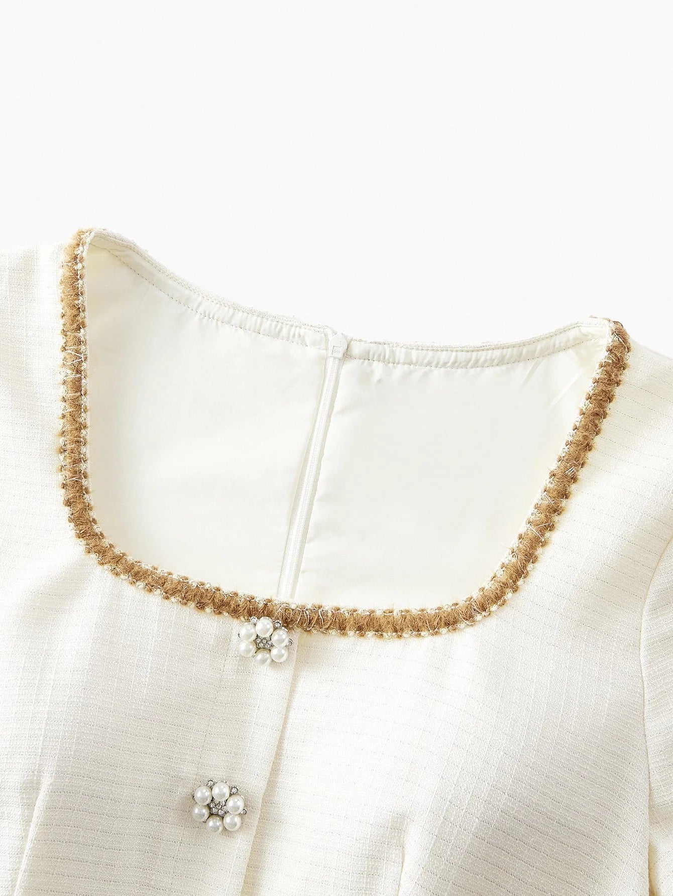 PREMIUM CONTRAST BINDING PLEATED HEM DRESS