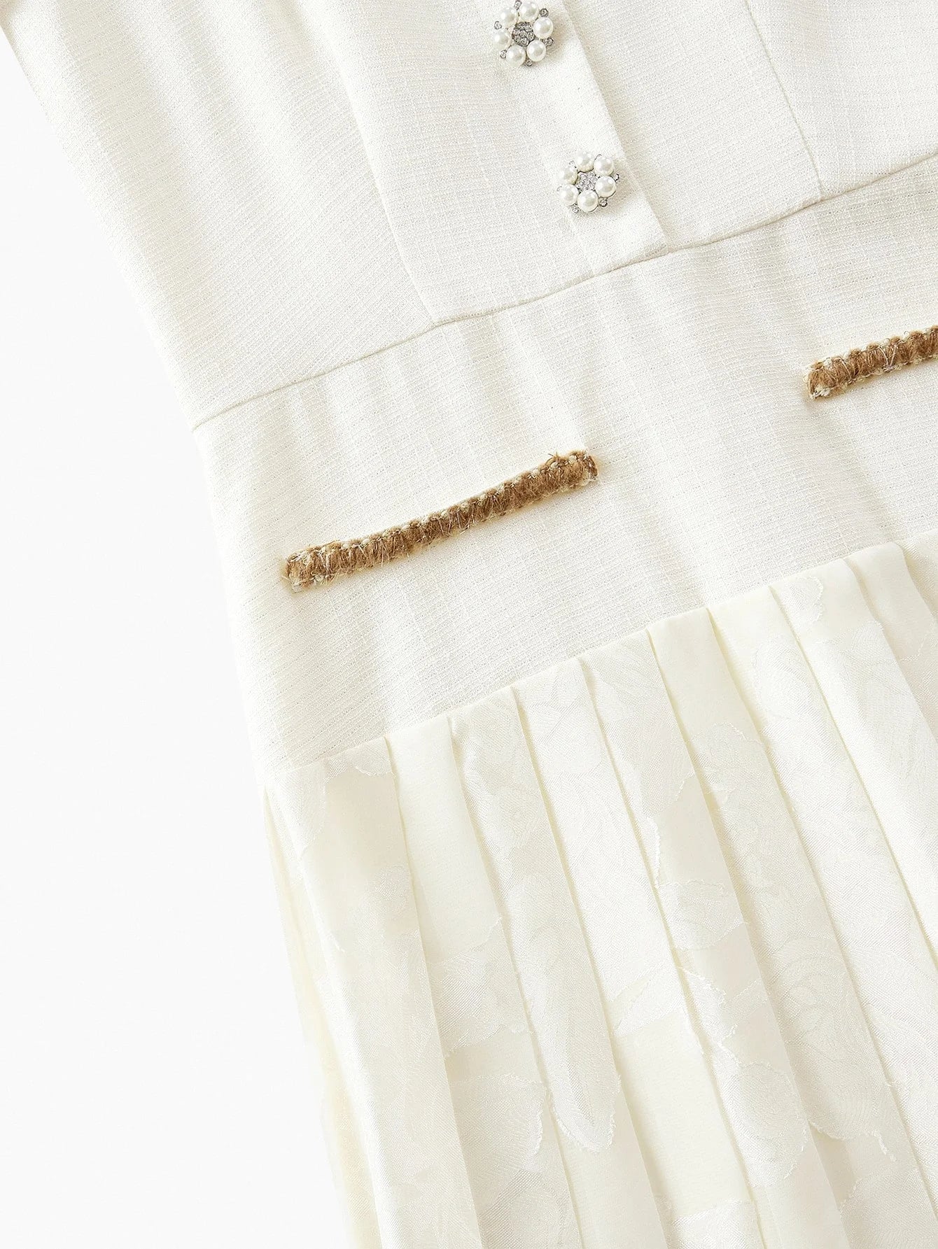 PREMIUM CONTRAST BINDING PLEATED HEM DRESS