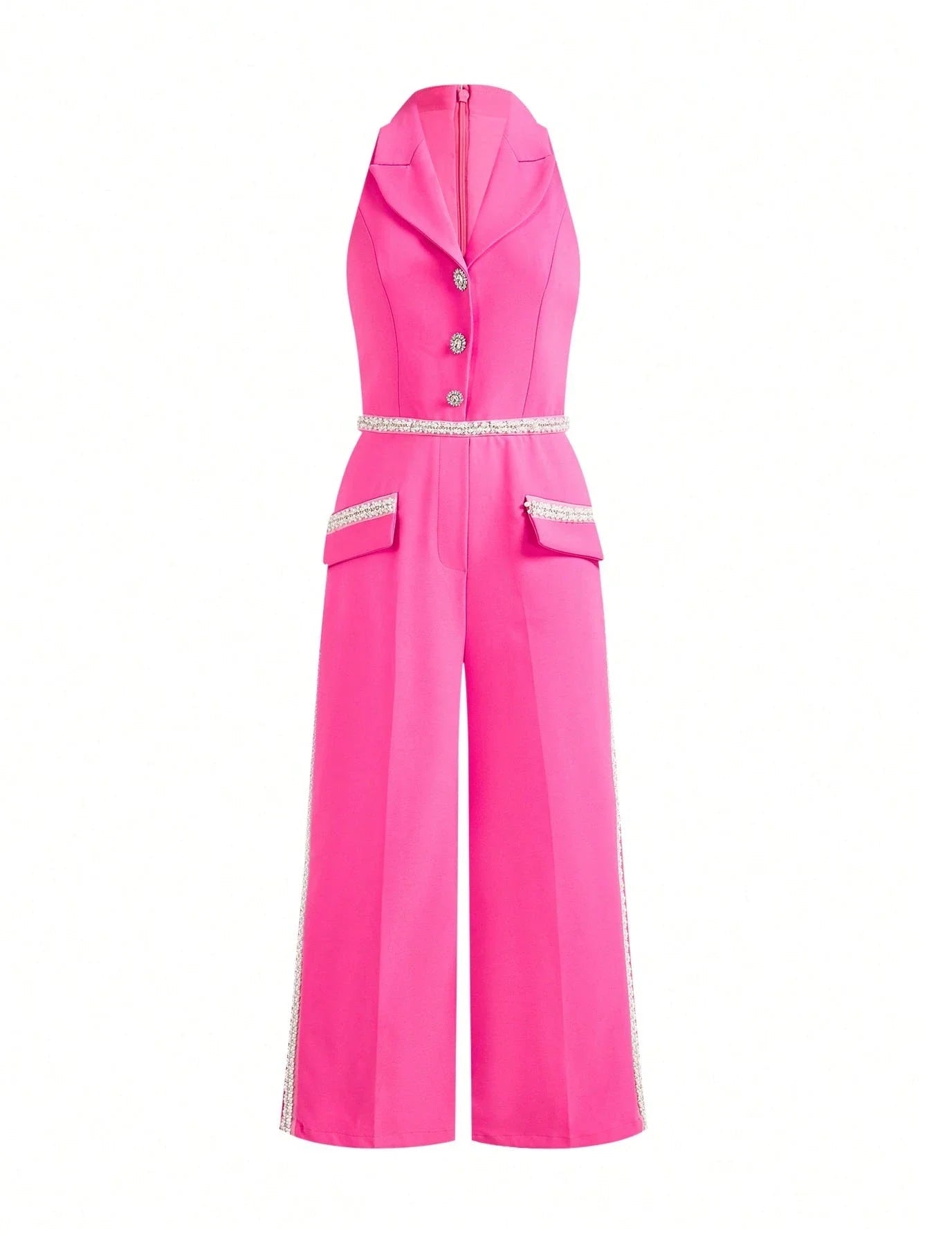 PREMIUM CONTRAST BINDING PRESS CREASE JUMPSUIT