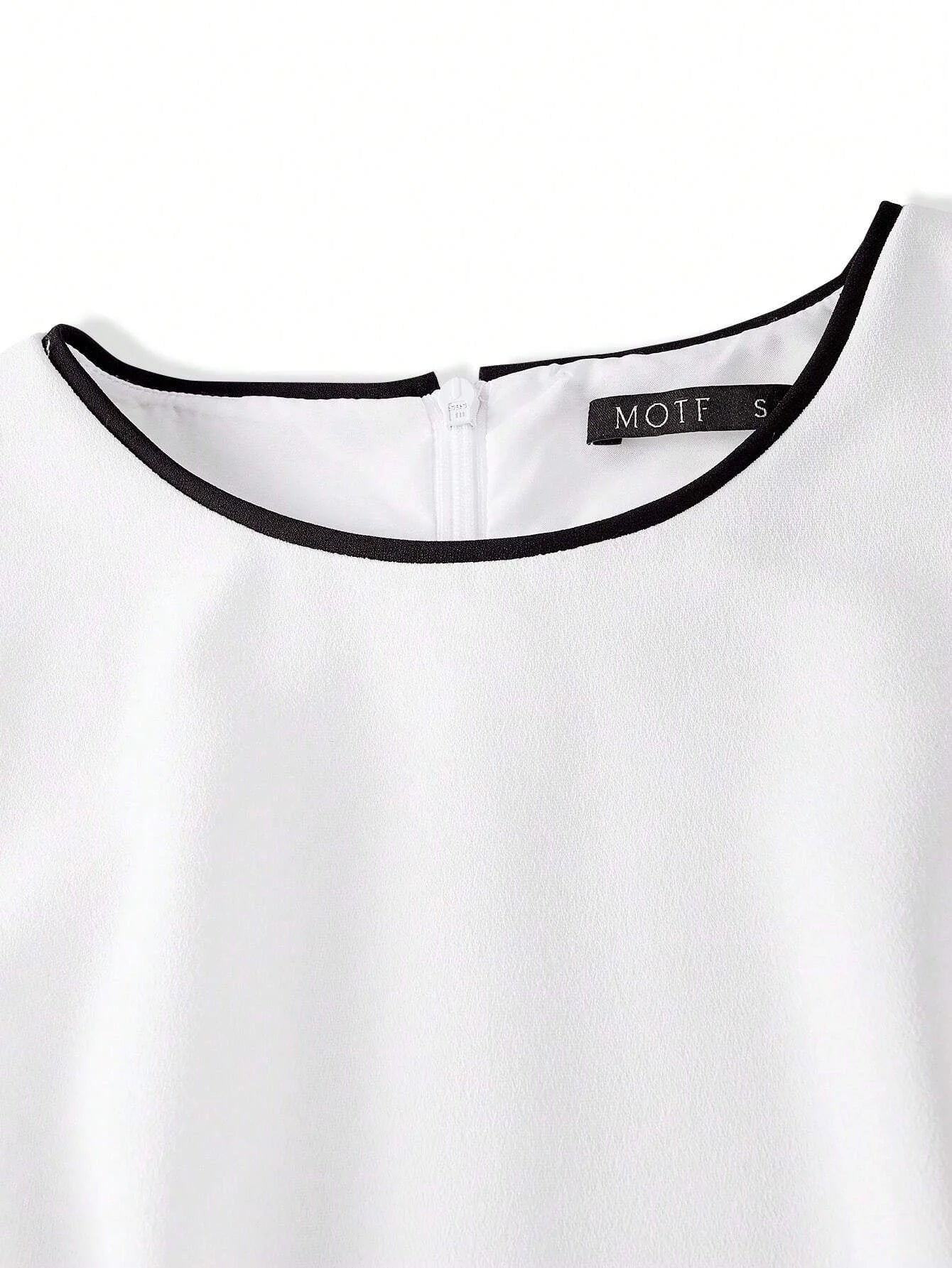 PREMIUM CONTRAST BINDING ZIPPER BACK DRESSSUMMER OUTFITS