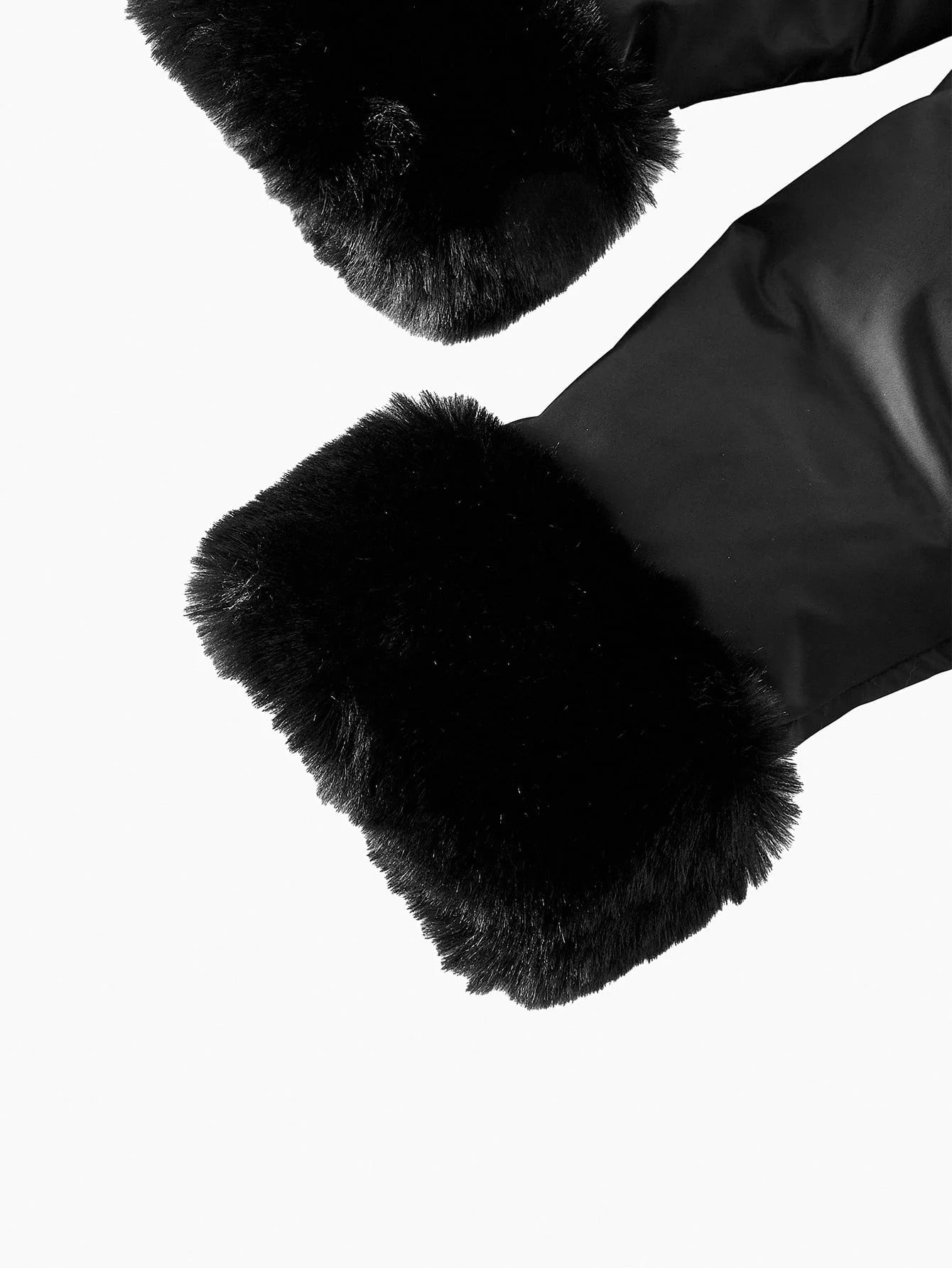 PREMIUM CONTRAST FAUX FUR BELTED WINTER COAT