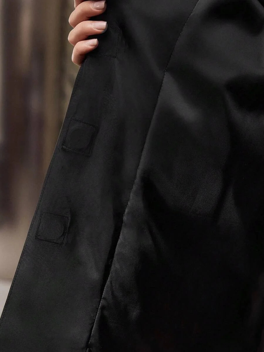 PREMIUM CONTRAST FAUX FUR BELTED WINTER COAT