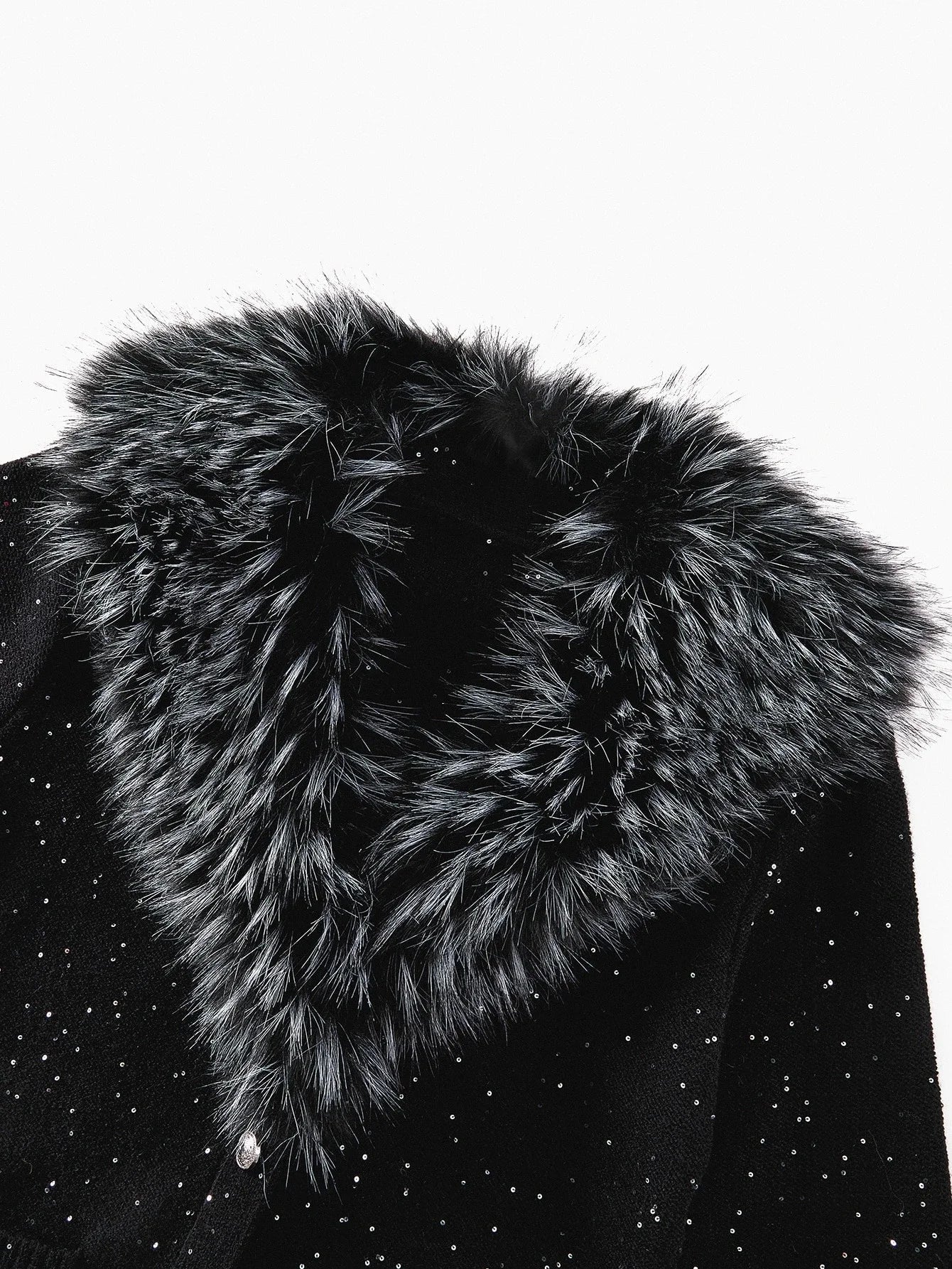 PREMIUM CONTRAST FAUX FUR BUTTON UP CARDIGAN FOR AUTUMN amp WINTER