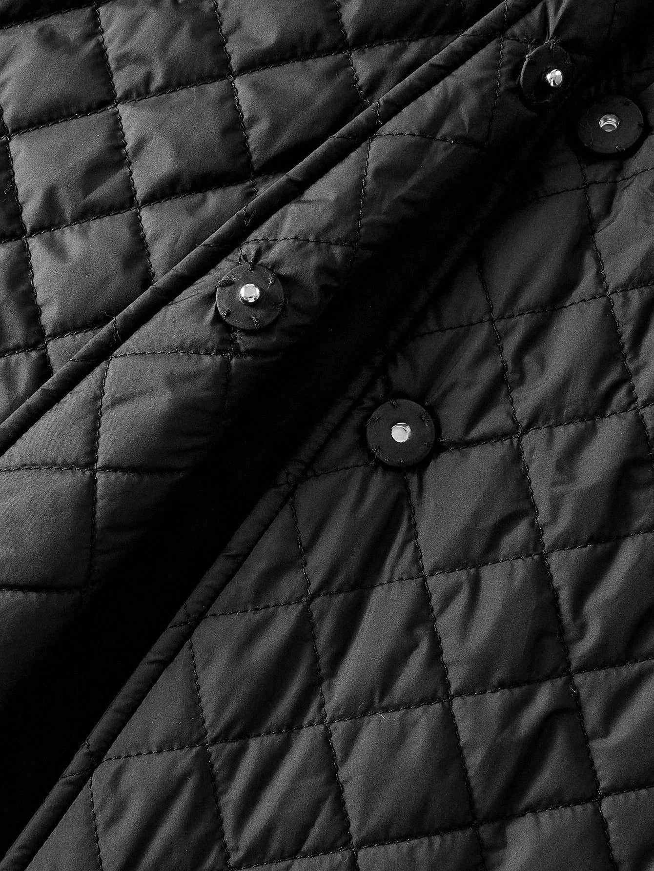 PREMIUM CONTRAST FAUX FUR BUTTON UP QUILTED WINTER COAT FOR AUTUMN amp WINTER