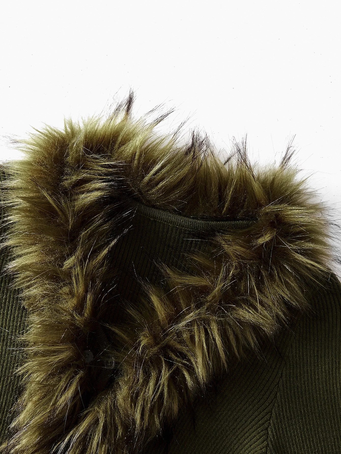 PREMIUM CONTRAST FAUX FUR DETAIL SLIM FIT CARDIGAN