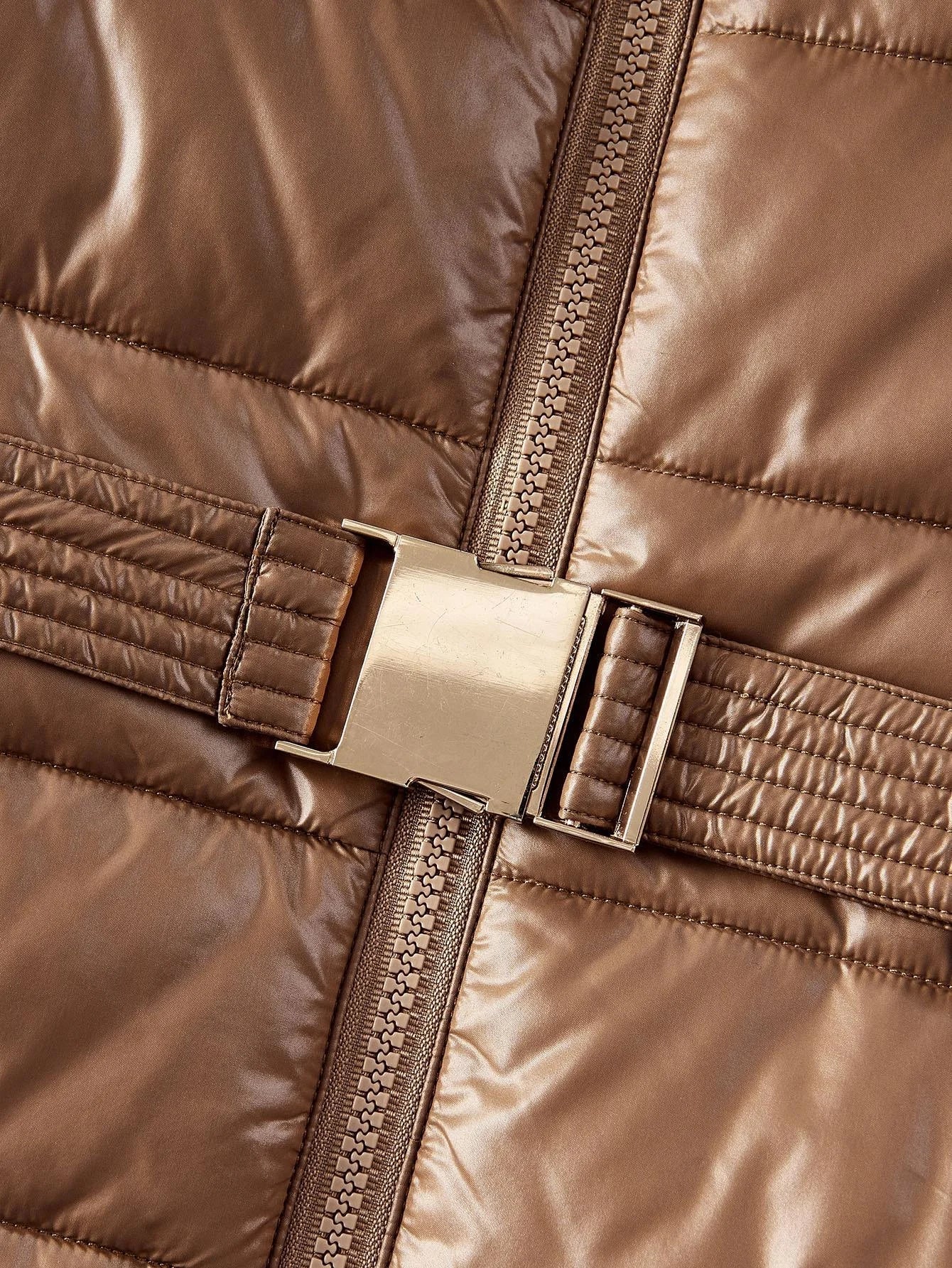 PREMIUM CONTRAST FAUX FUR HOODED WINTER COAT