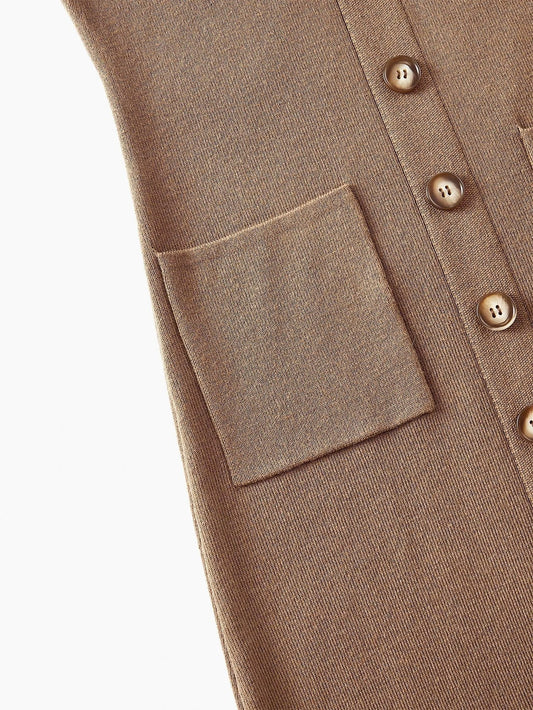 PREMIUM CONTRAST FAUX FUR SLIM FIR SWEATER DRESS