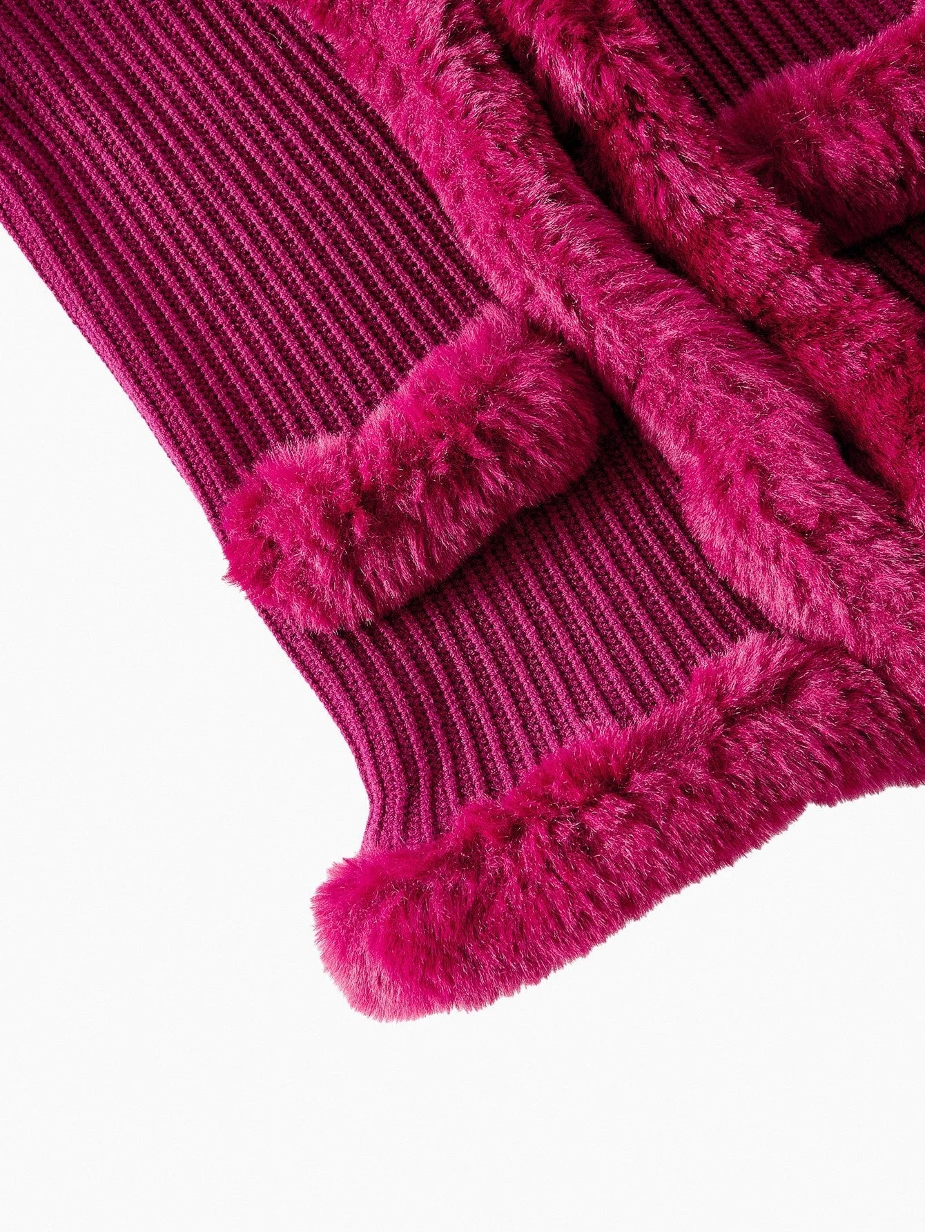 PREMIUM CONTRAST FAUX FUR SLIM FIT CARDIGAN