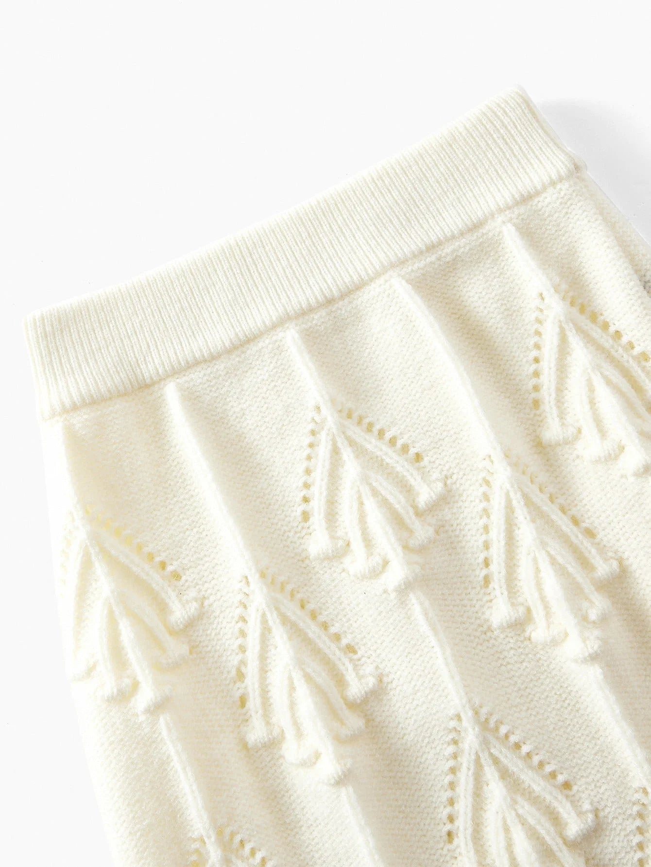 PREMIUM CONTRAST FAUX FUR WAISTCOAT amp HOLLOW OUT SKIRT SWEATER COORD