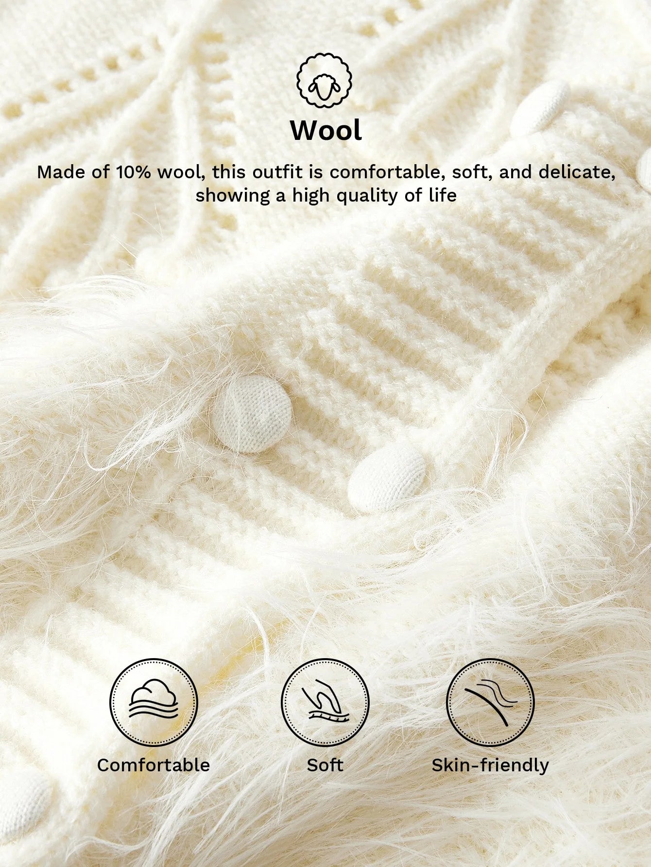 PREMIUM CONTRAST FAUX FUR WAISTCOAT amp HOLLOW OUT SKIRT SWEATER COORD