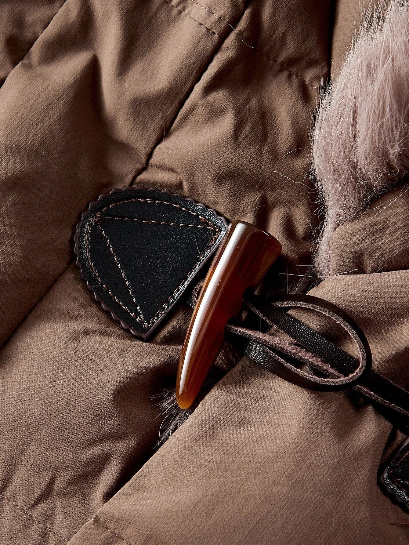 PREMIUM CONTRAST FAUX FUR WATERFALL WINTER COAT