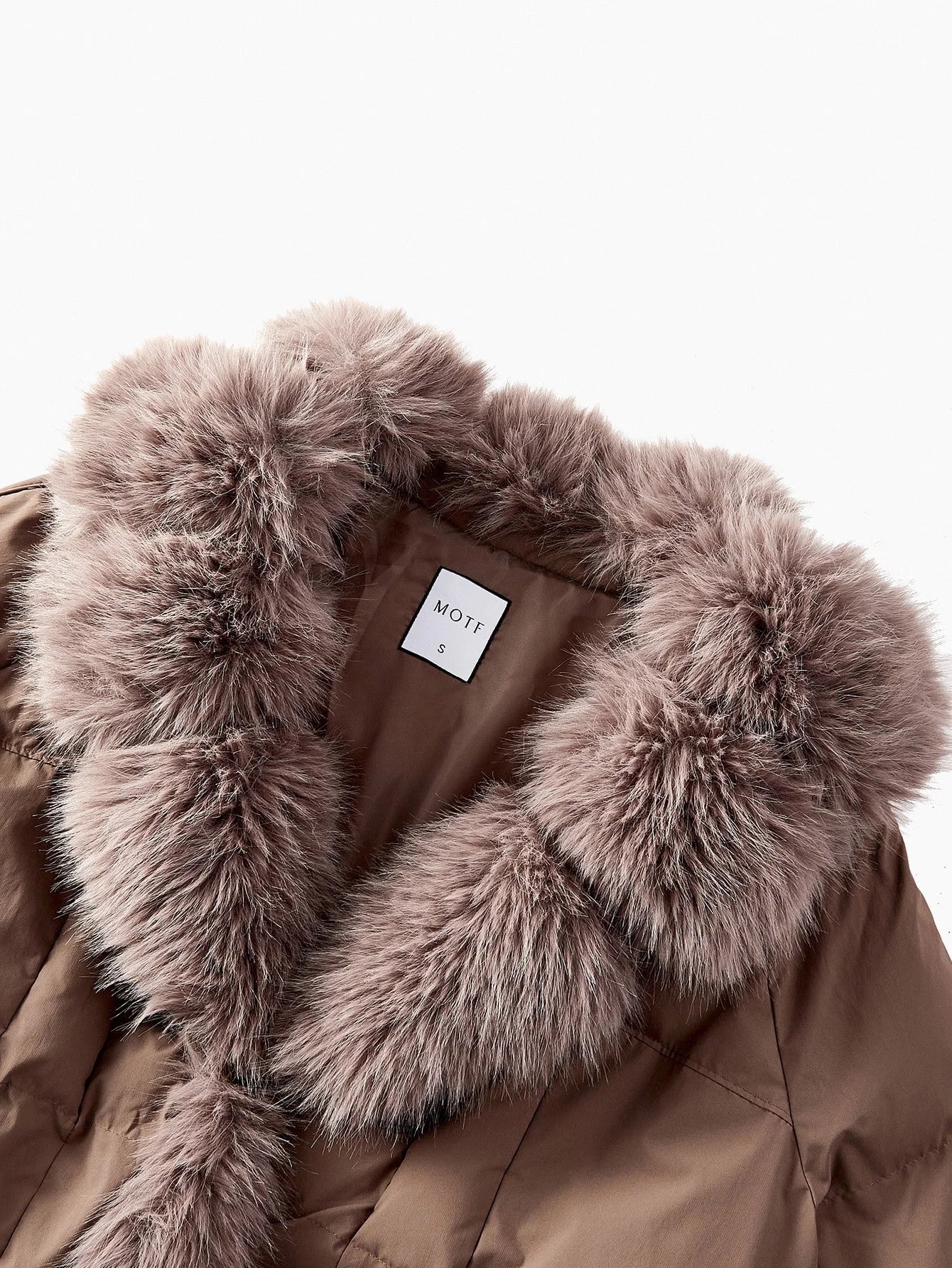 PREMIUM CONTRAST FAUX FUR WATERFALL WINTER COAT