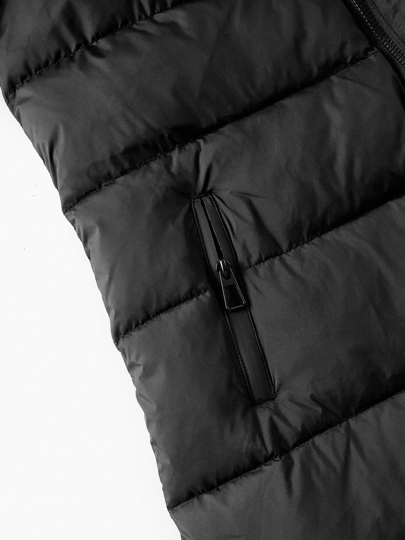 PREMIUM CONTRAST FAUX FUR ZIPPER HOODED WINTER COAT