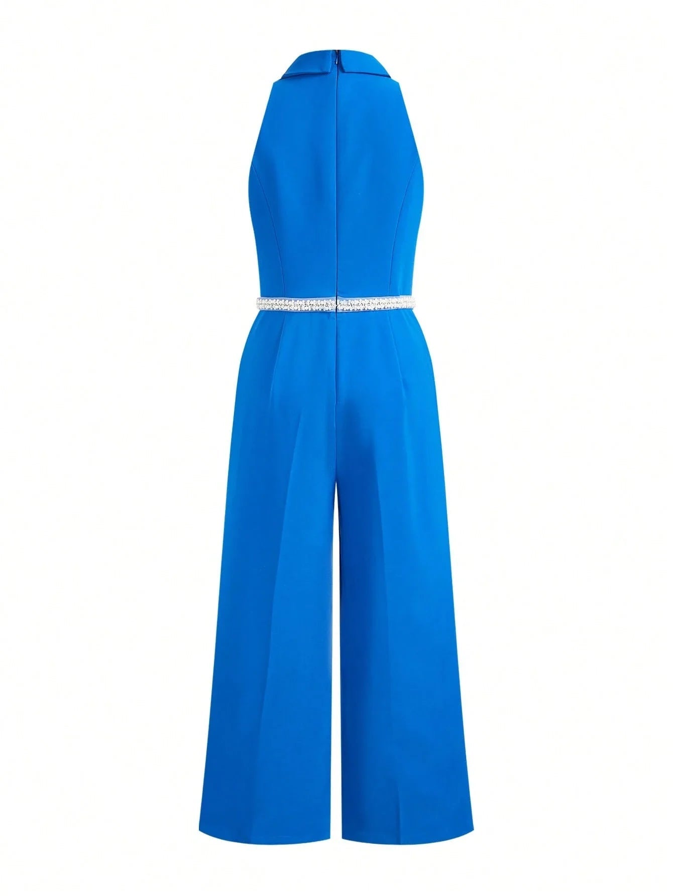 PREMIUM CONTRAST FAUX PEARL BINDING JUMPSUIT