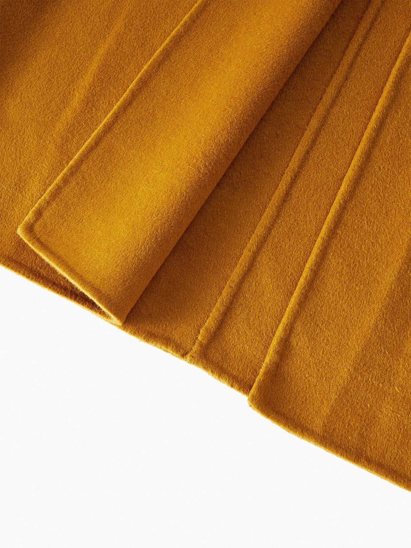 PREMIUM CONTRAST FUZZY LAPEL COLLAR PATCH POCKET BUCKLE BELTED OVERCOAT