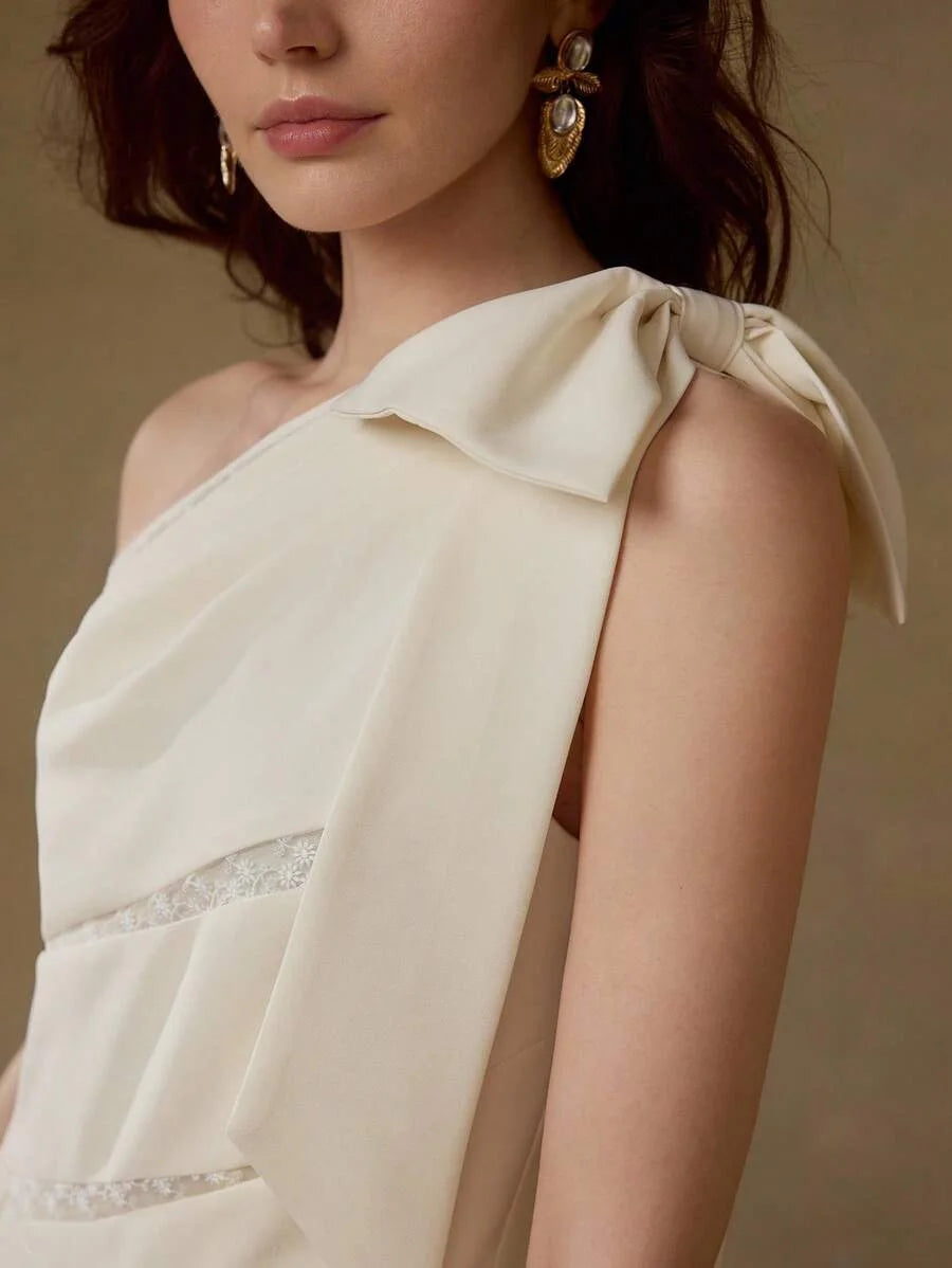 PREMIUM CONTRAST LACE BOW DETAIL JUMPSUIT