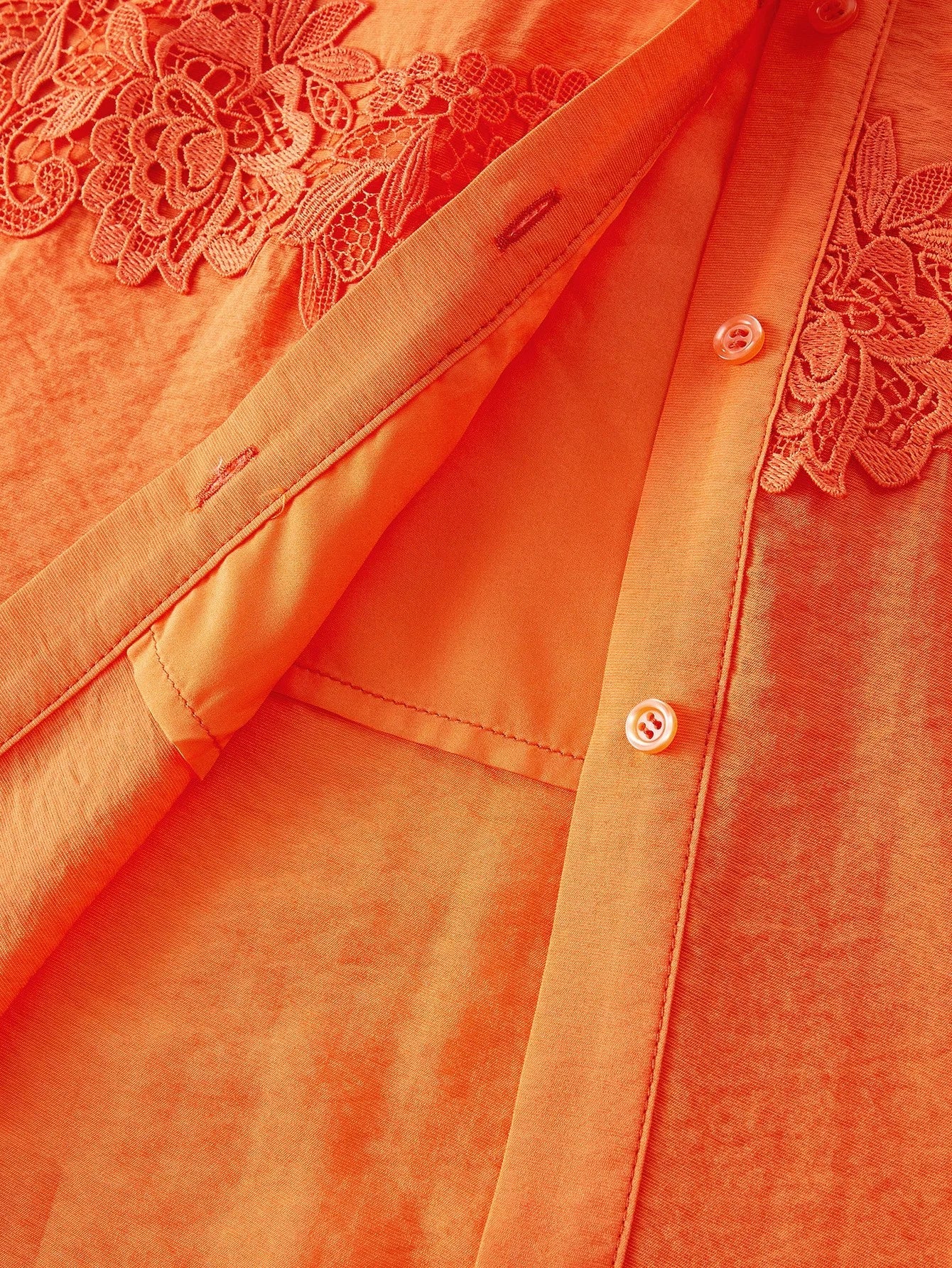 PREMIUM CONTRAST LACE BUTTON UP DRESS