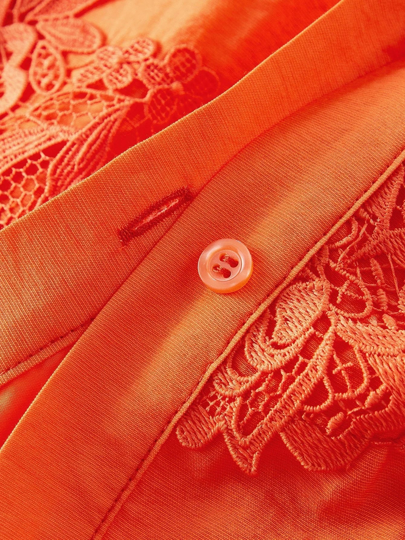 PREMIUM CONTRAST LACE BUTTON UP DRESS