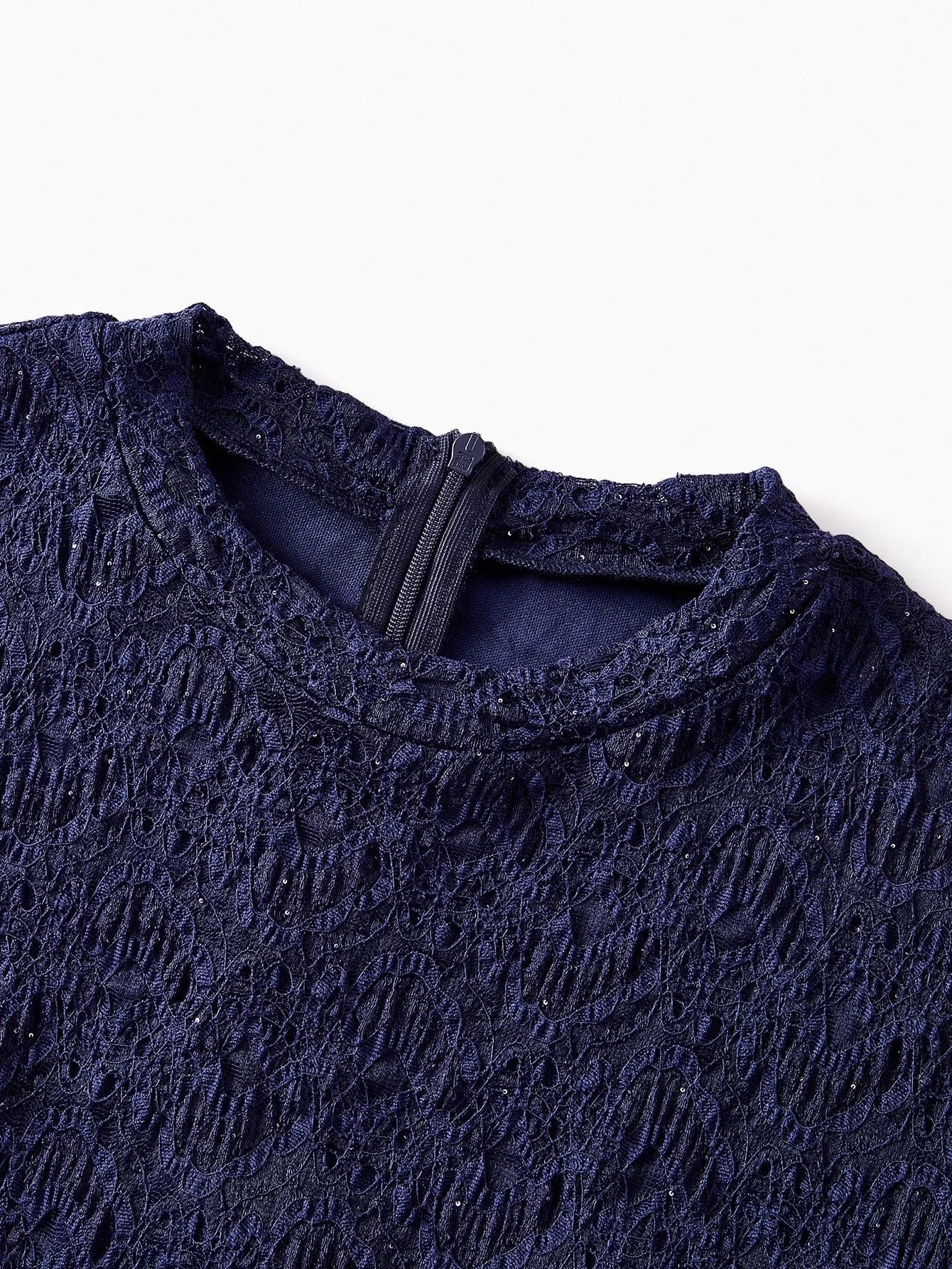 PREMIUM CONTRAST LACE ELEGANT FLOWY DRESS