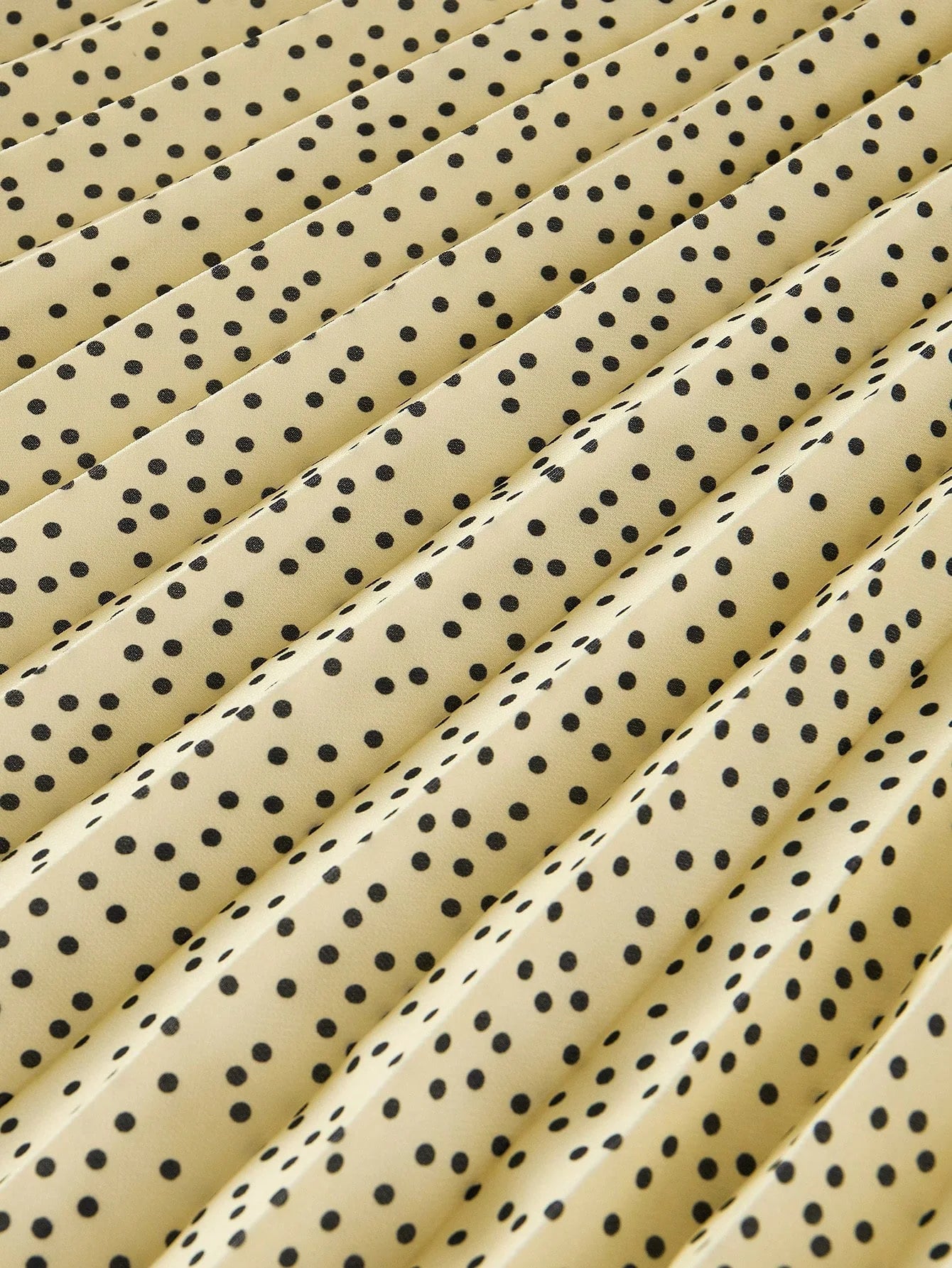 PREMIUM CONTRAST LACE POLKA DOT PLEATED DRESSSPRINGSUMMER