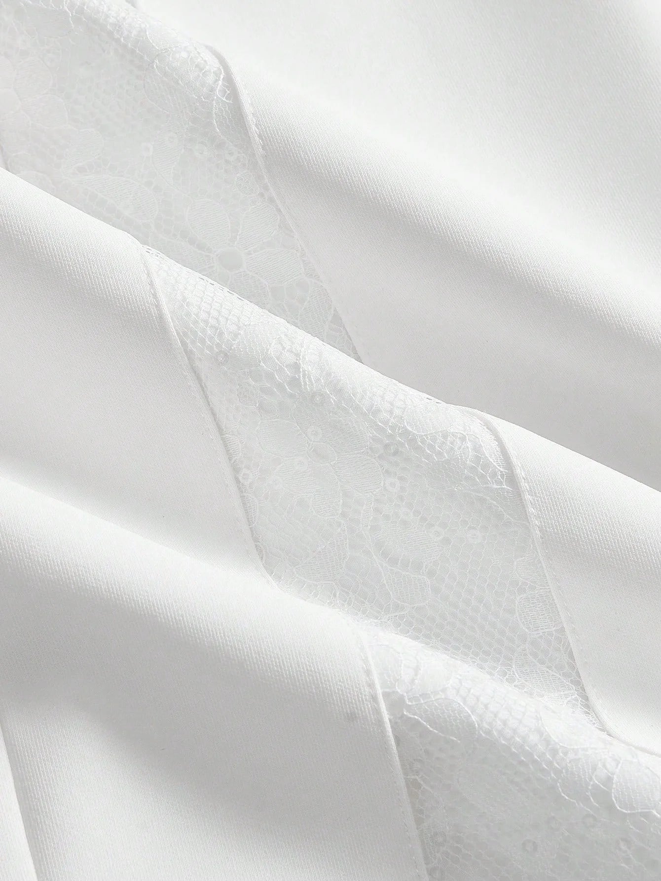 PREMIUM CONTRAST LACE SPLIT HEM DRESS