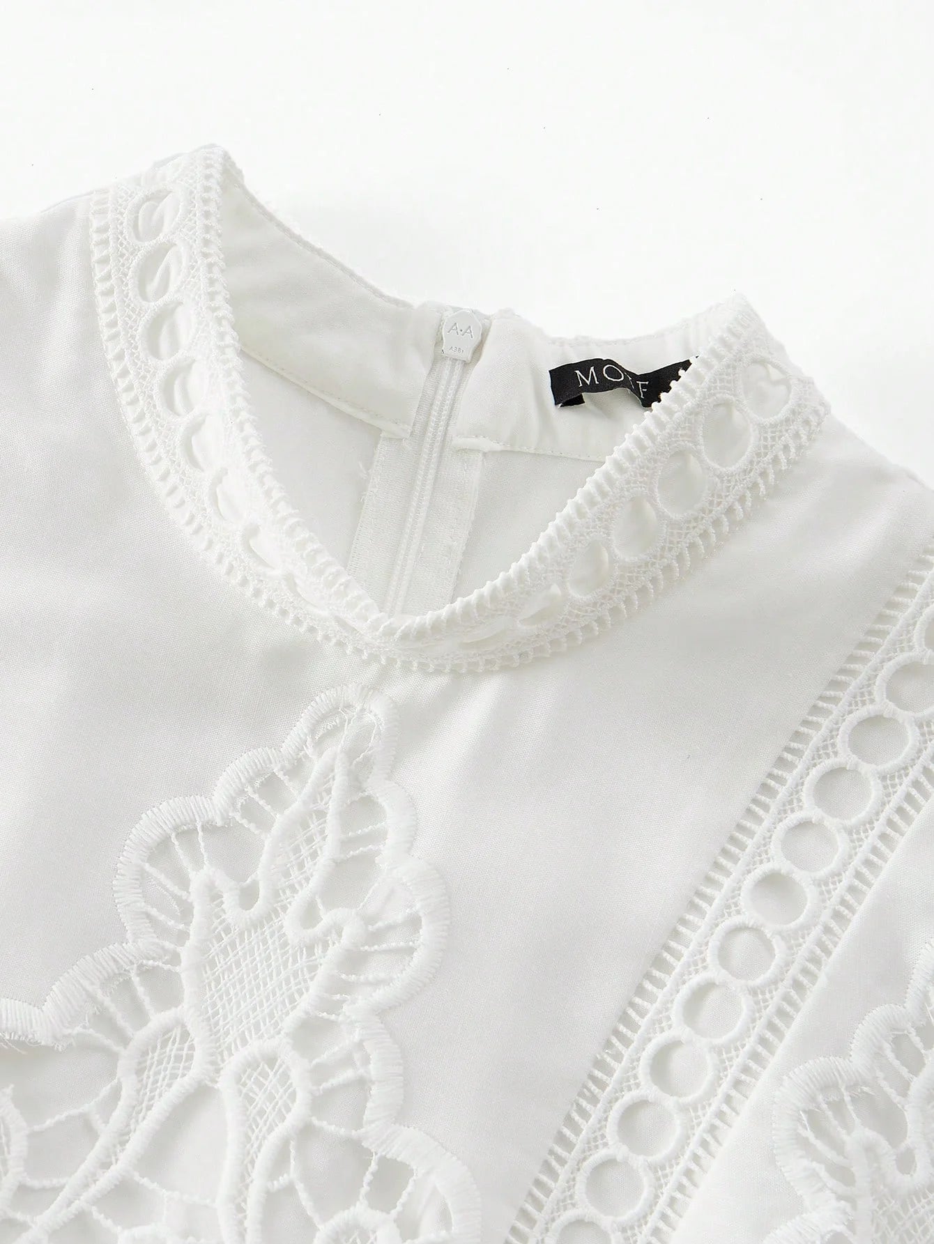 PREMIUM CONTRAST LACE ZIPPER DRESS