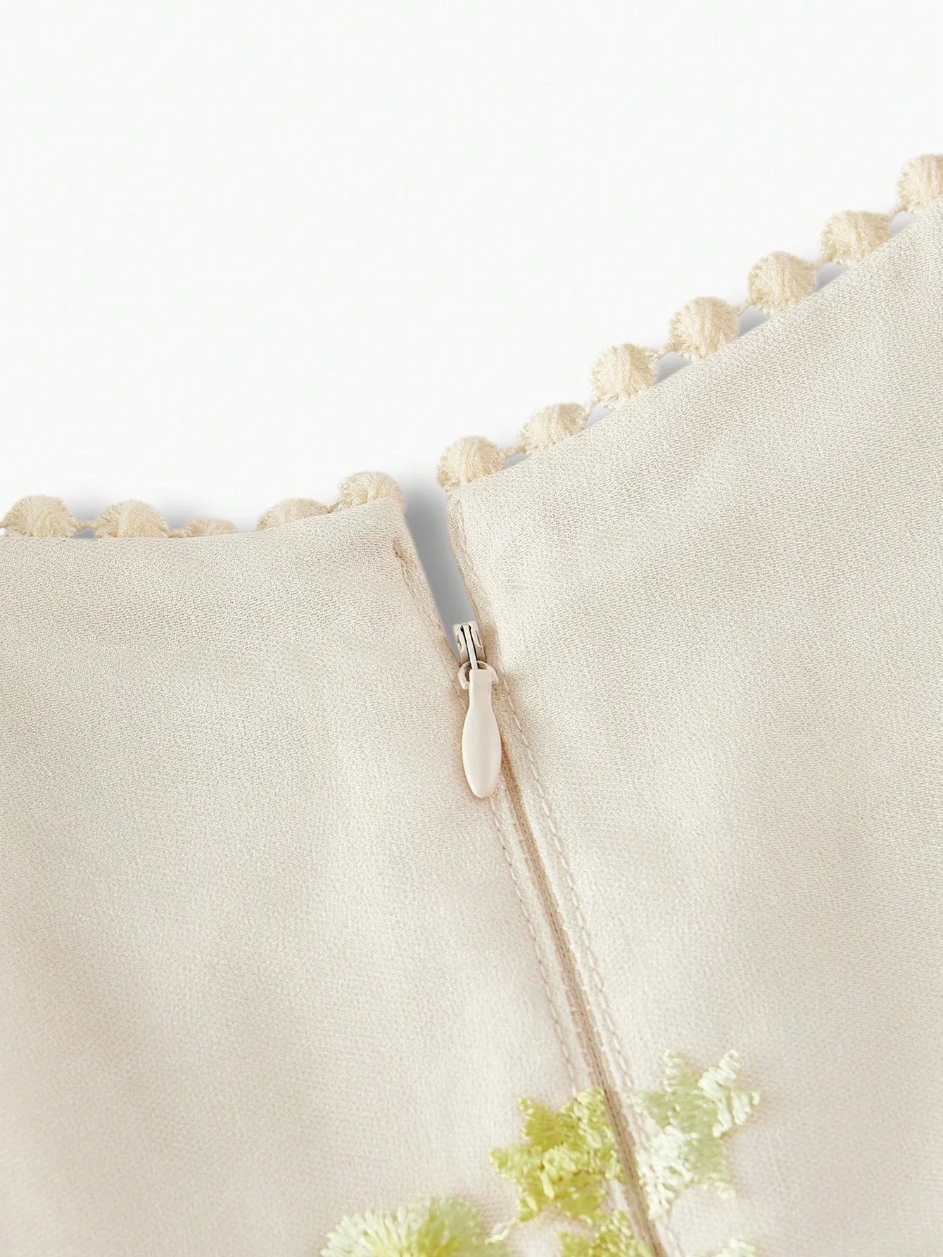 PREMIUM CONTRAST MESH FLORAL EMBROIDERY DRESSSPRINGSUMMER