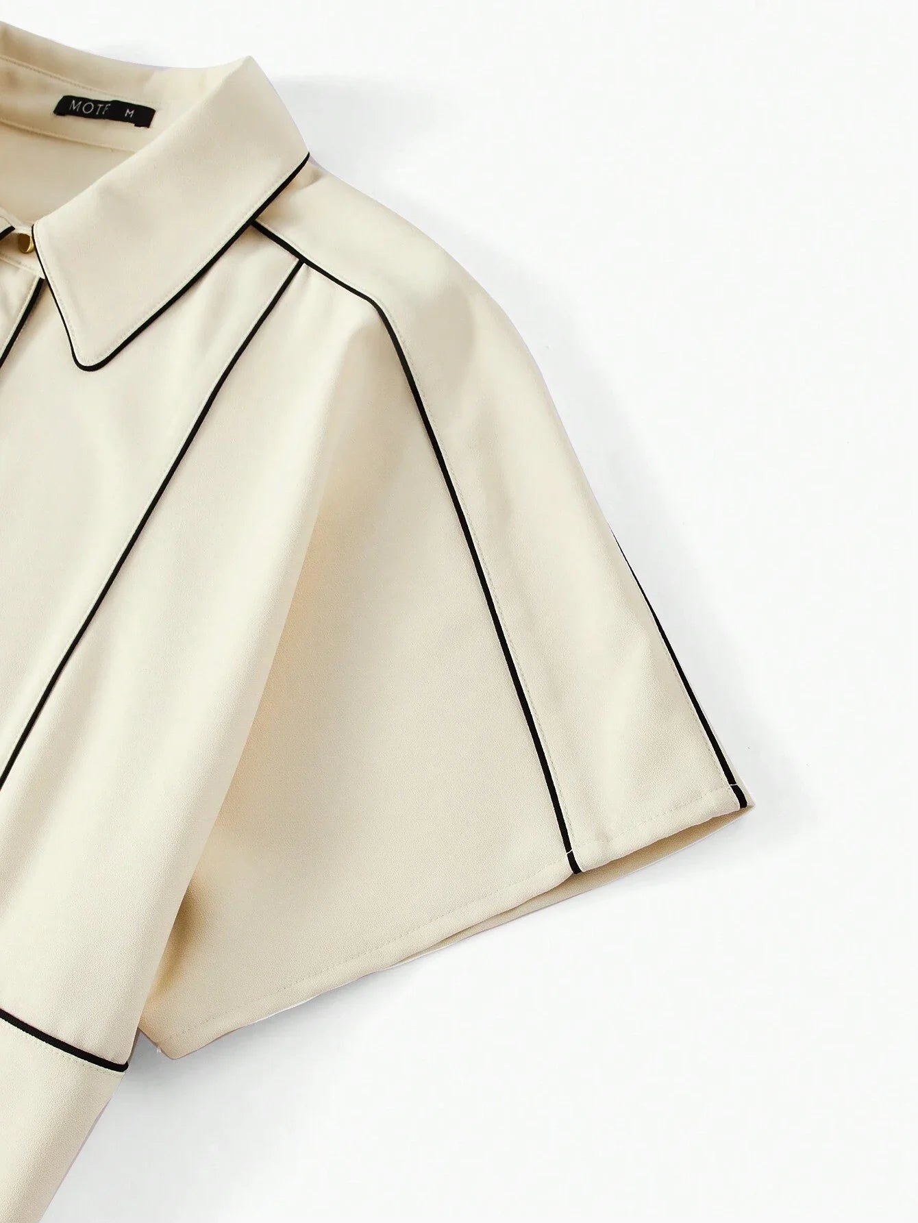 PREMIUM CONTRAST PIPING BUTTON FRONT BELTED DRESS