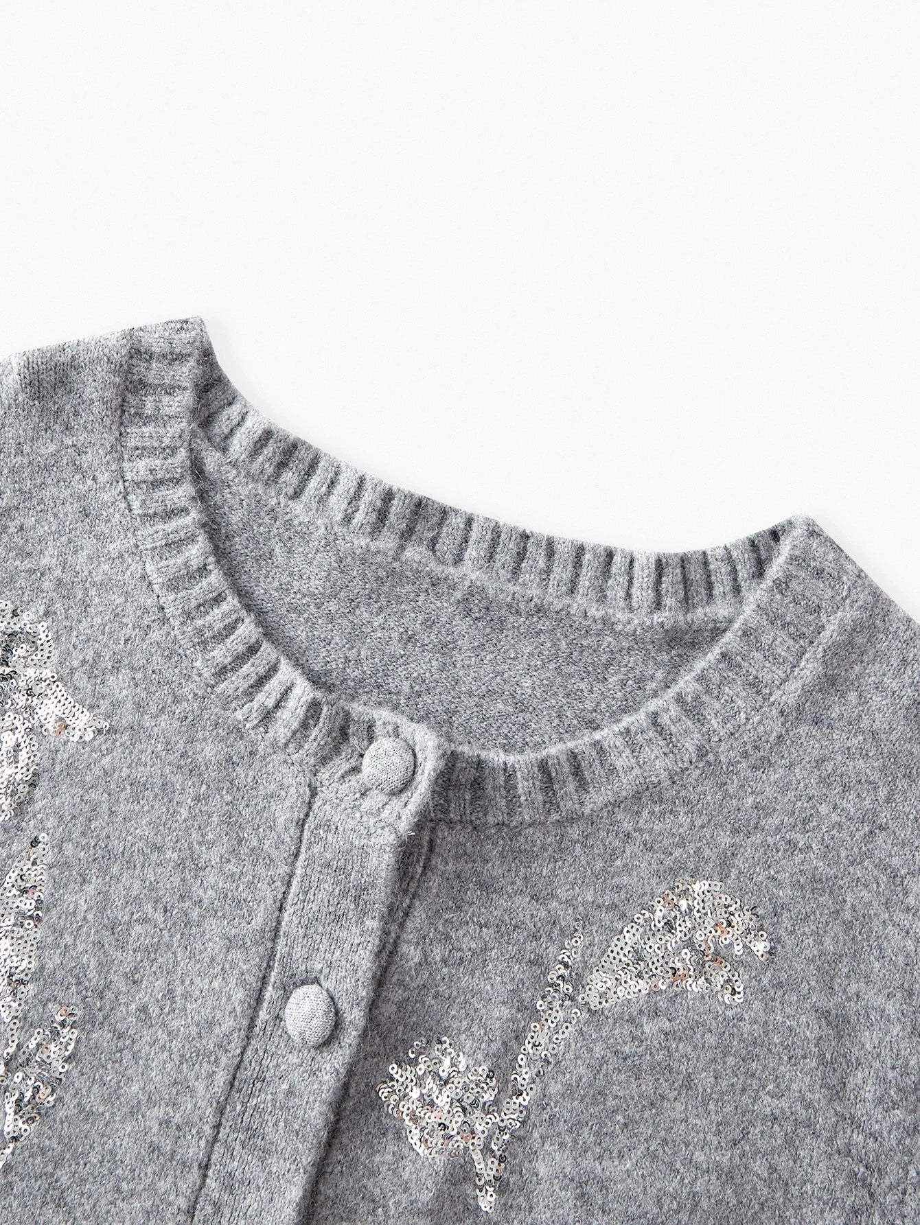 PREMIUM CONTRAST SEQUIN BUTTON UP CARDIGAN