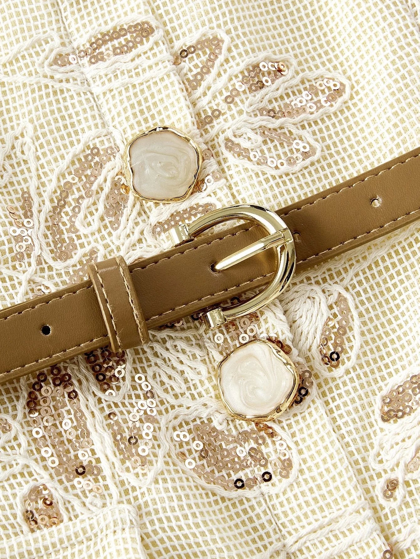 PREMIUM CONTRAST SEQUIN EMBROIDERY FLOWY DRESS