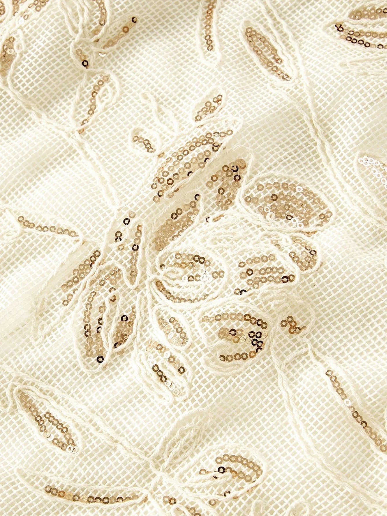 PREMIUM CONTRAST SEQUIN EMBROIDERY FLOWY DRESS