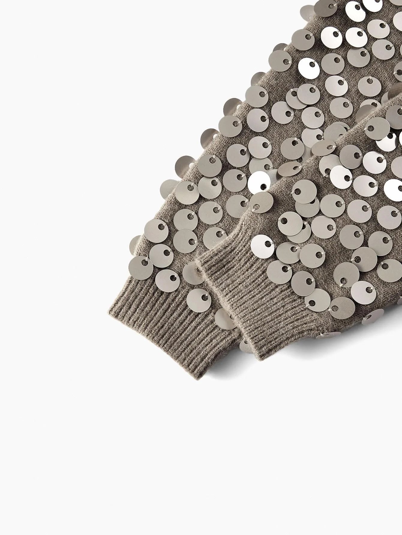 PREMIUM CONTRAST SEQUIN LONG SLEEVE CARDIGAN