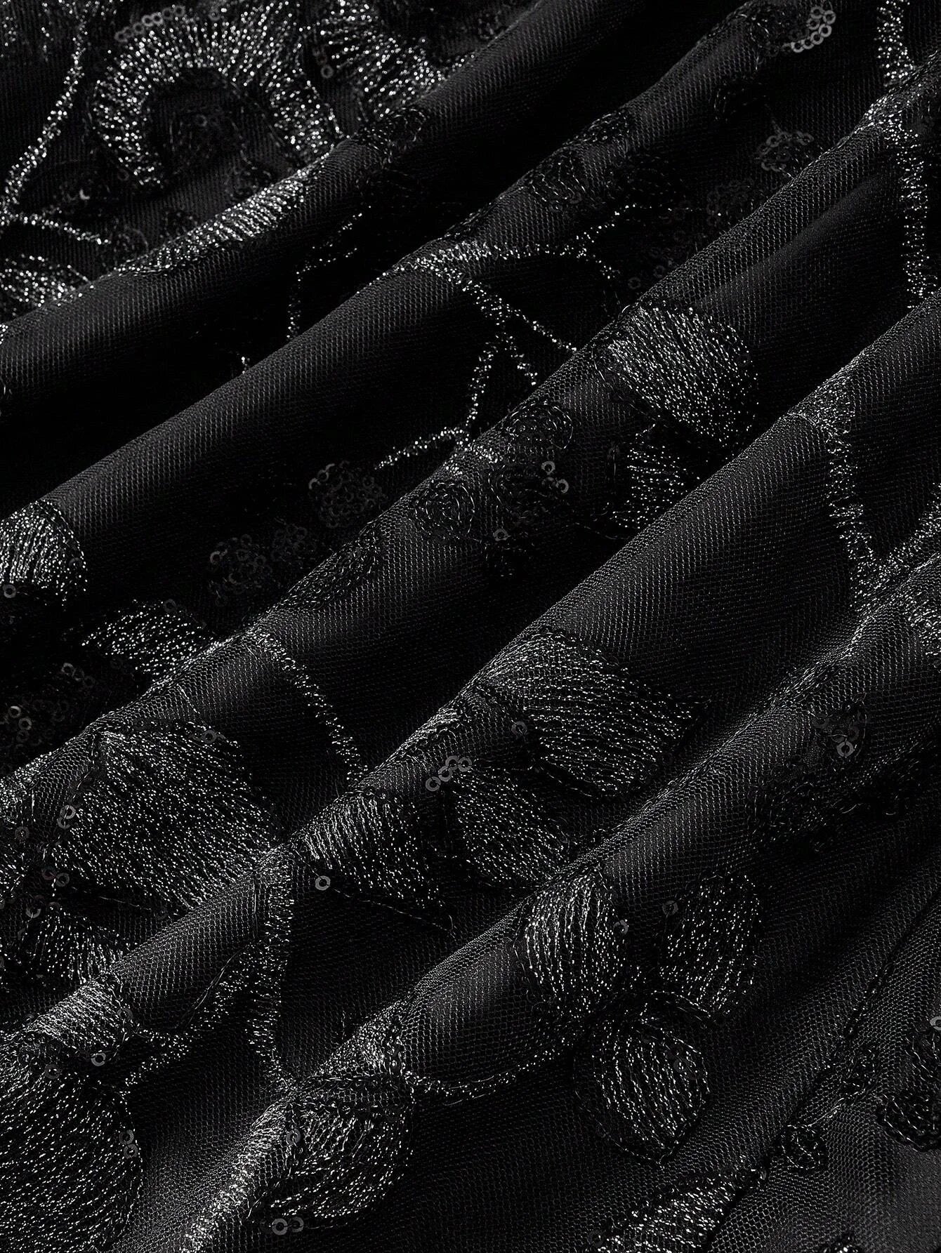 PREMIUM CONTRAST SEQUIN MESH OVERLAY FLARE HEM TUBE DRESSHOLIDAY PARTY BIRTHDAY FORMAL EVENING