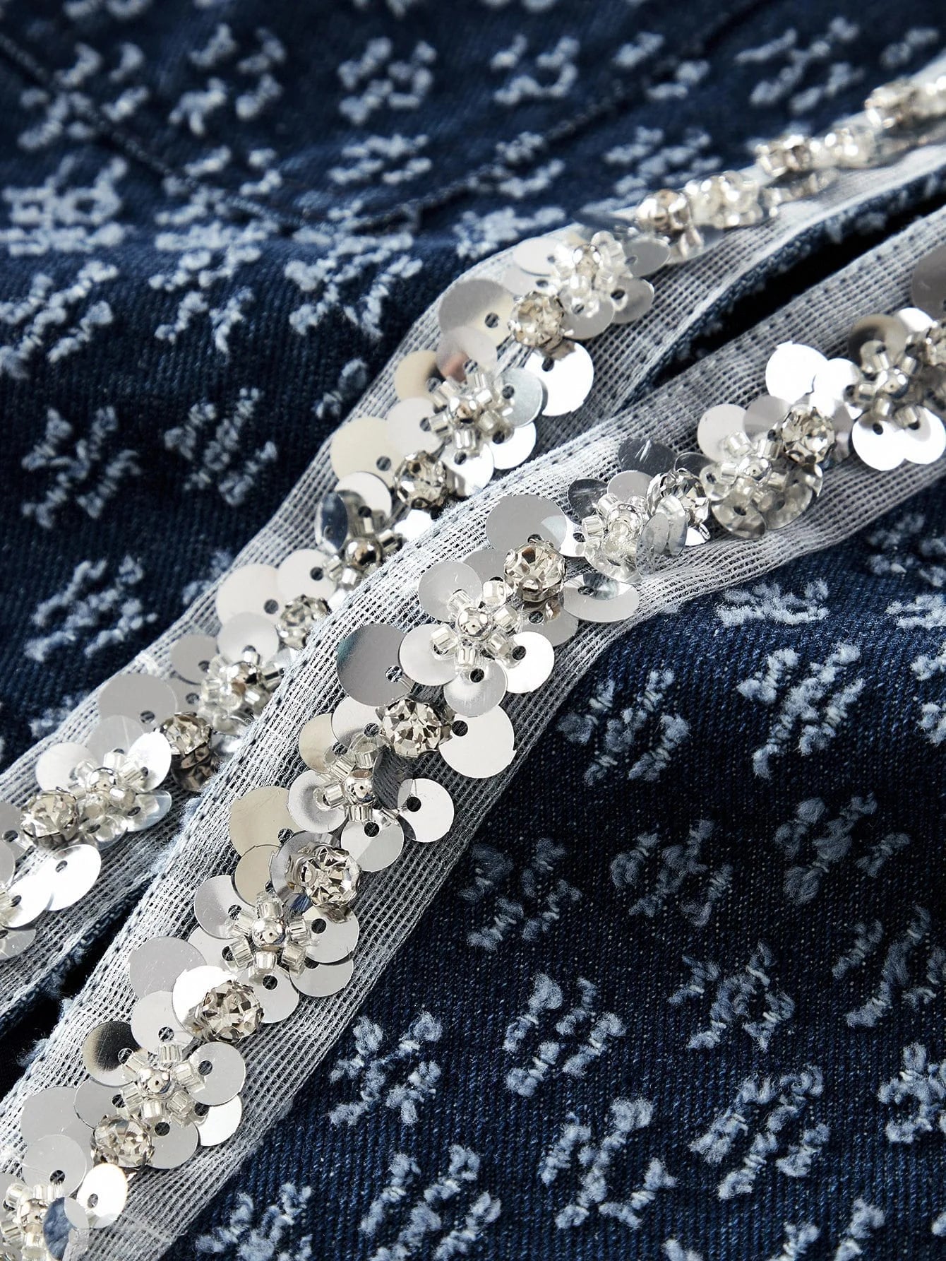 PREMIUM CONTRAST SEQUIN POCKET TOP amp SKIRT DENIM OUTFIT