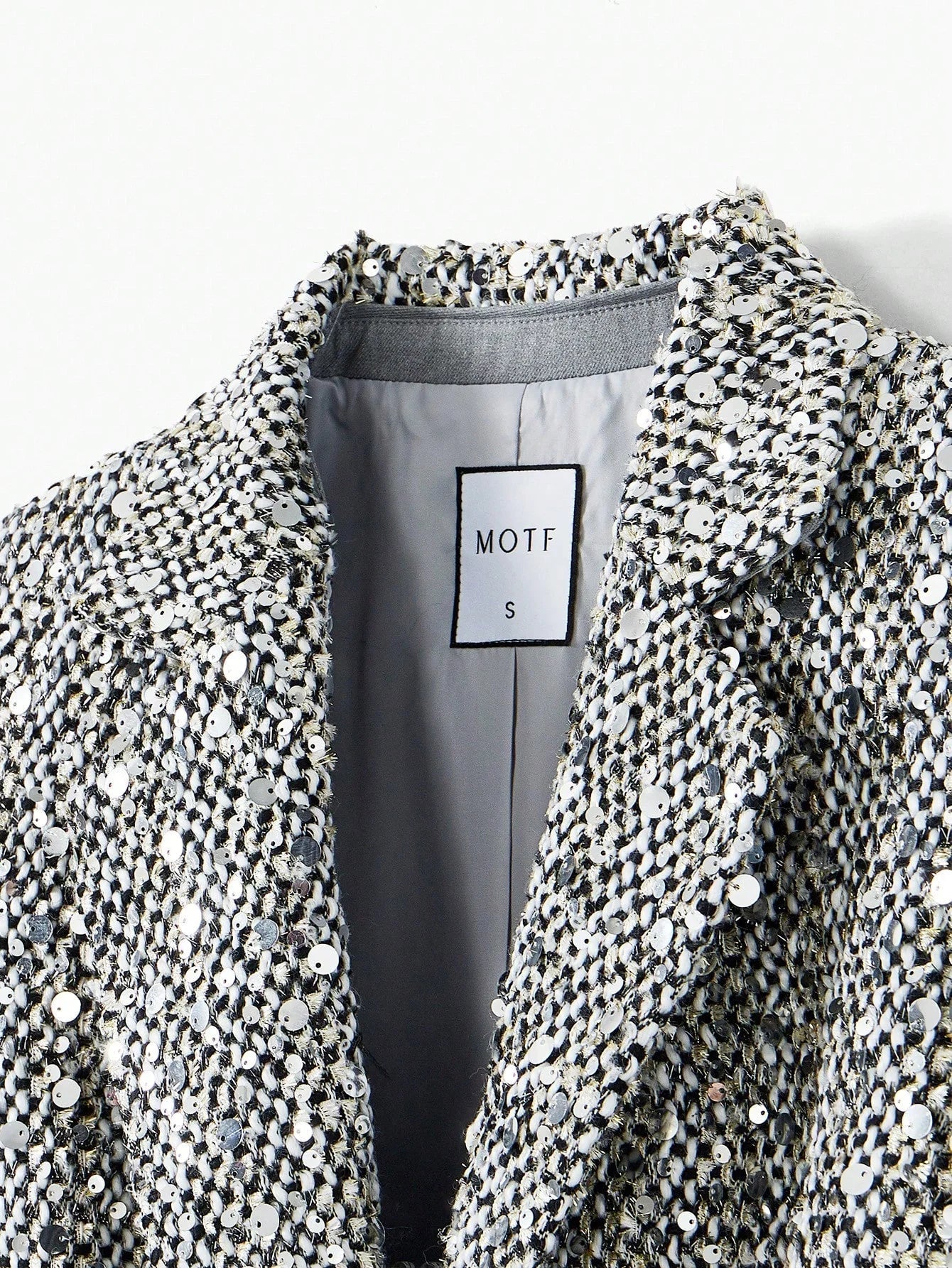 PREMIUM CONTRAST SEQUIN STRUCTURED BLAZER