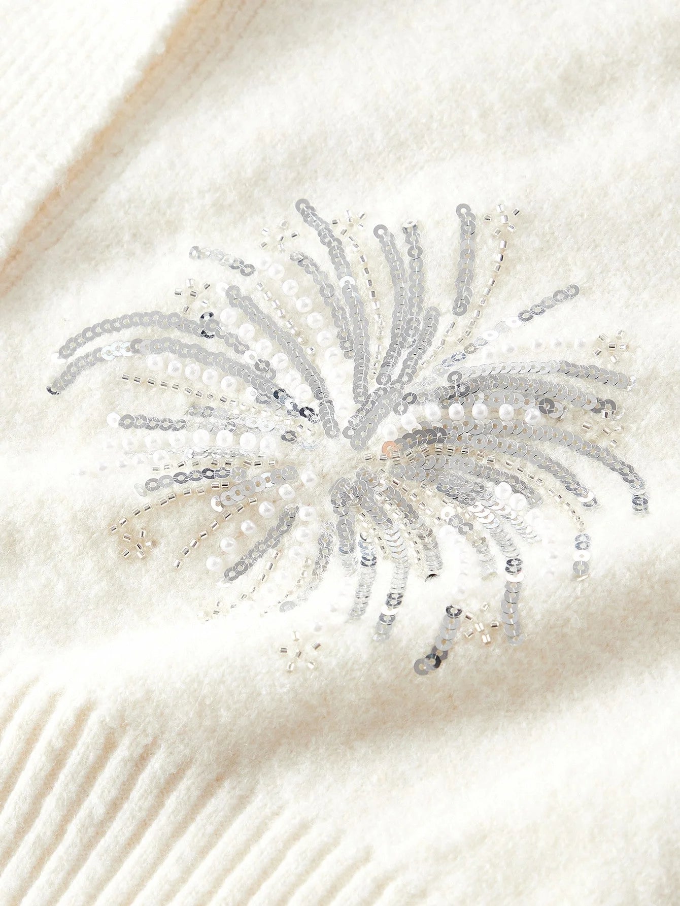 PREMIUM CONTRAST SEQUINS AND BEADED DETAIL DROP SHOULDER OVERSIZE CARDIGAN