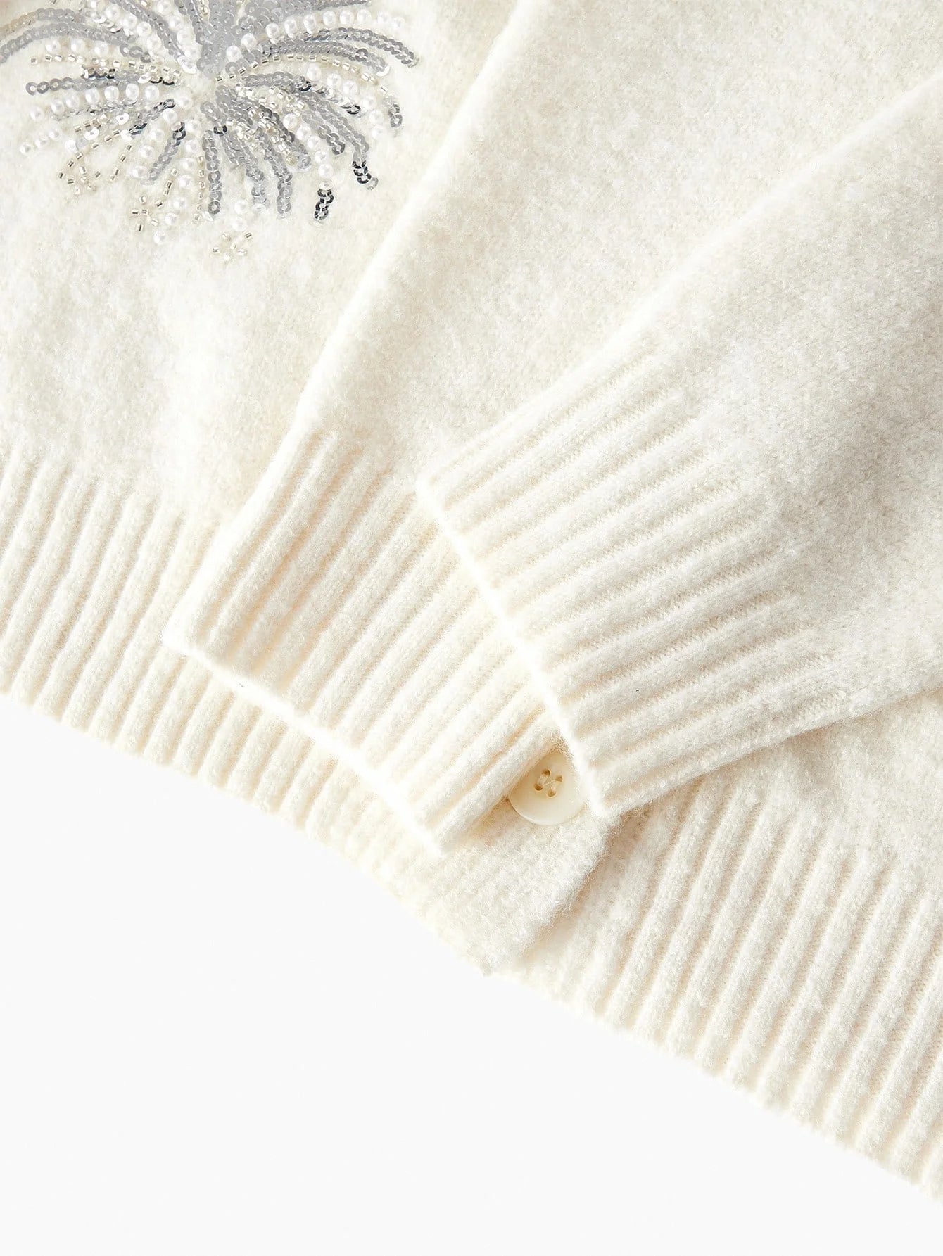 PREMIUM CONTRAST SEQUINS AND BEADED DETAIL DROP SHOULDER OVERSIZE CARDIGAN