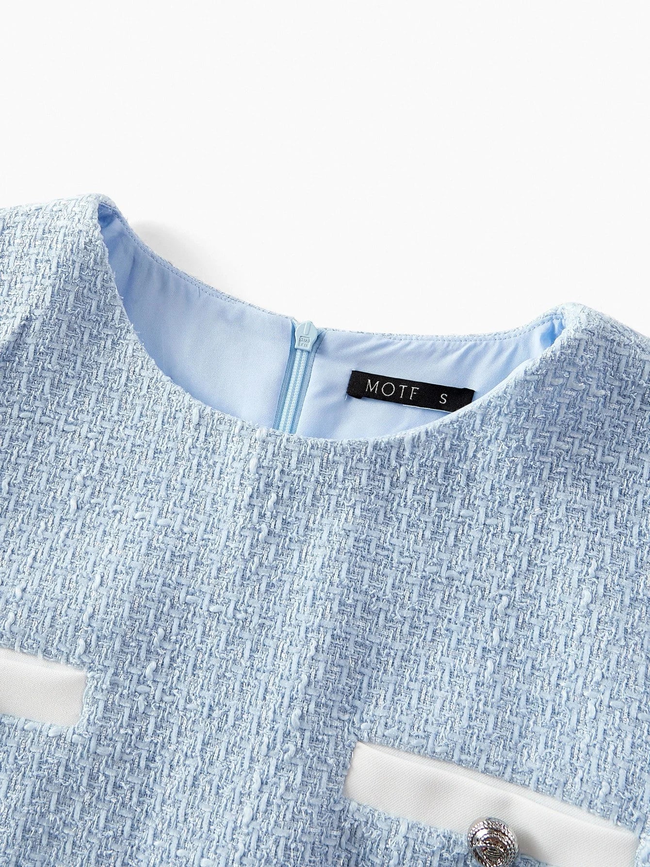 PREMIUM CONTRAST TRIM BELTED DRESS